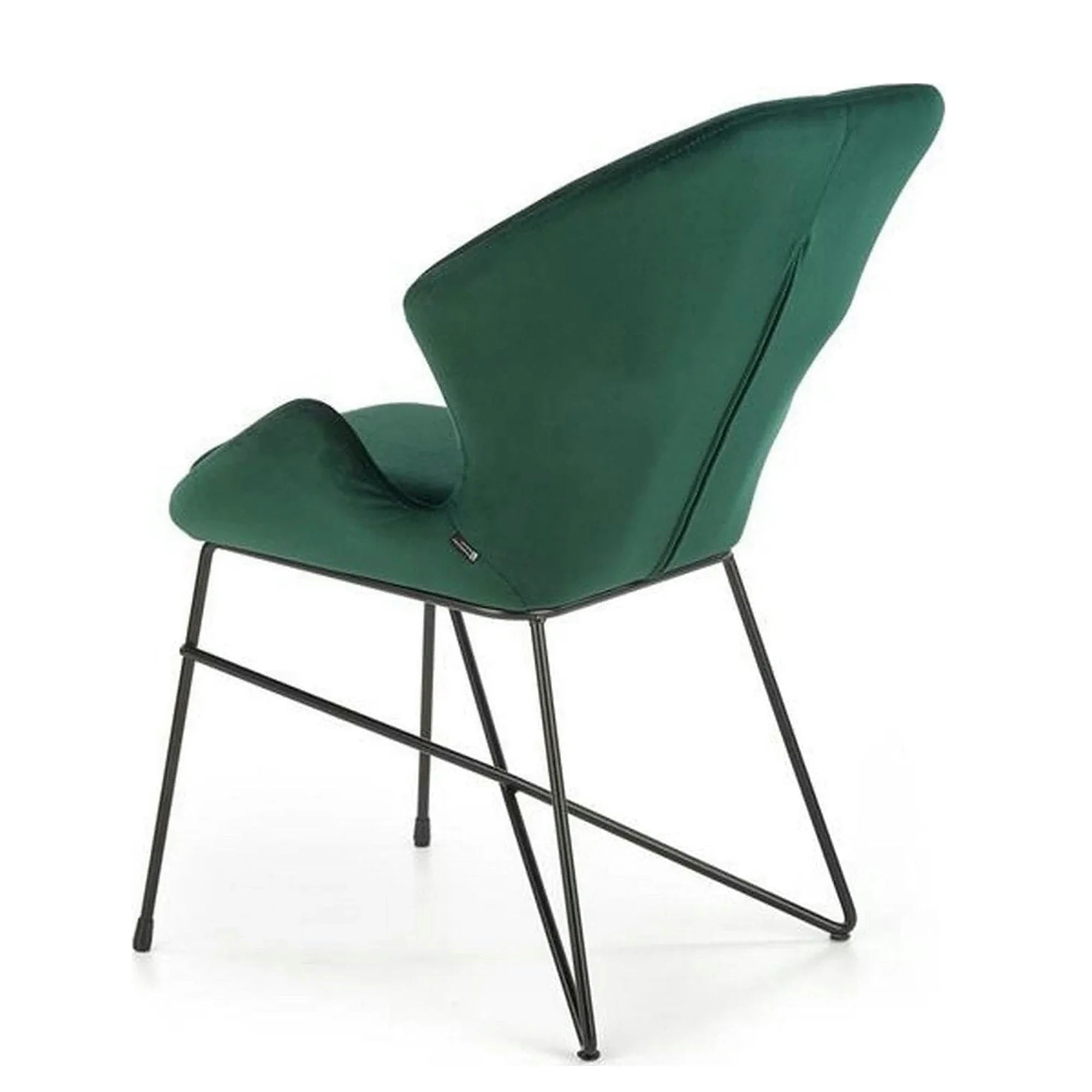 Scaun K458, verde/negru, stofa catifelata/metal, 57x62x82 cm