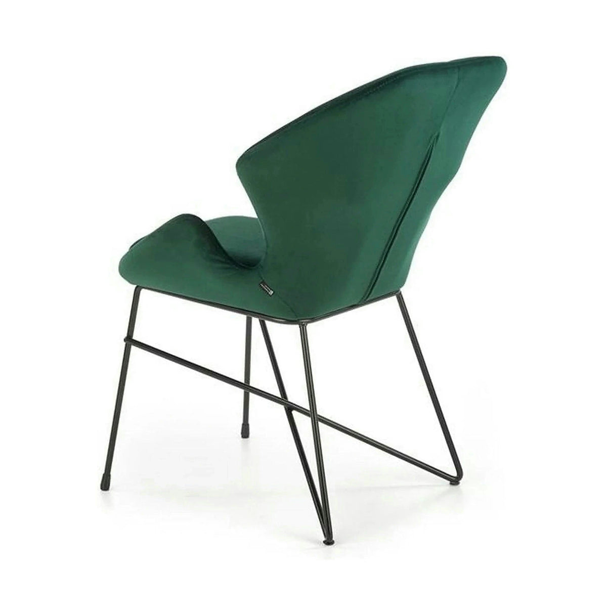 Scaun K458, verde/negru, stofa catifelata/metal, 57x62x82 cm