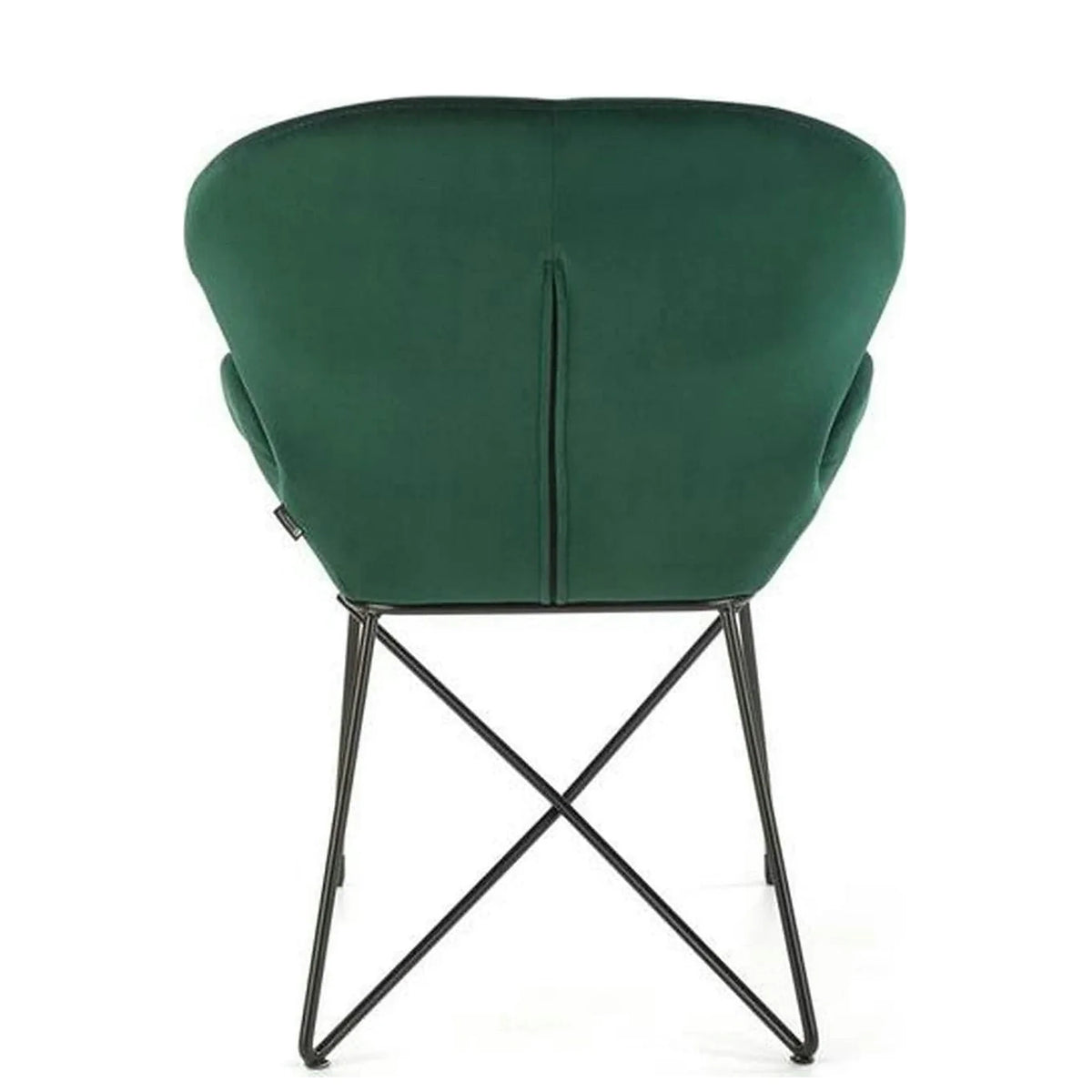 Scaun K458, verde/negru, stofa catifelata/metal, 57x62x82 cm