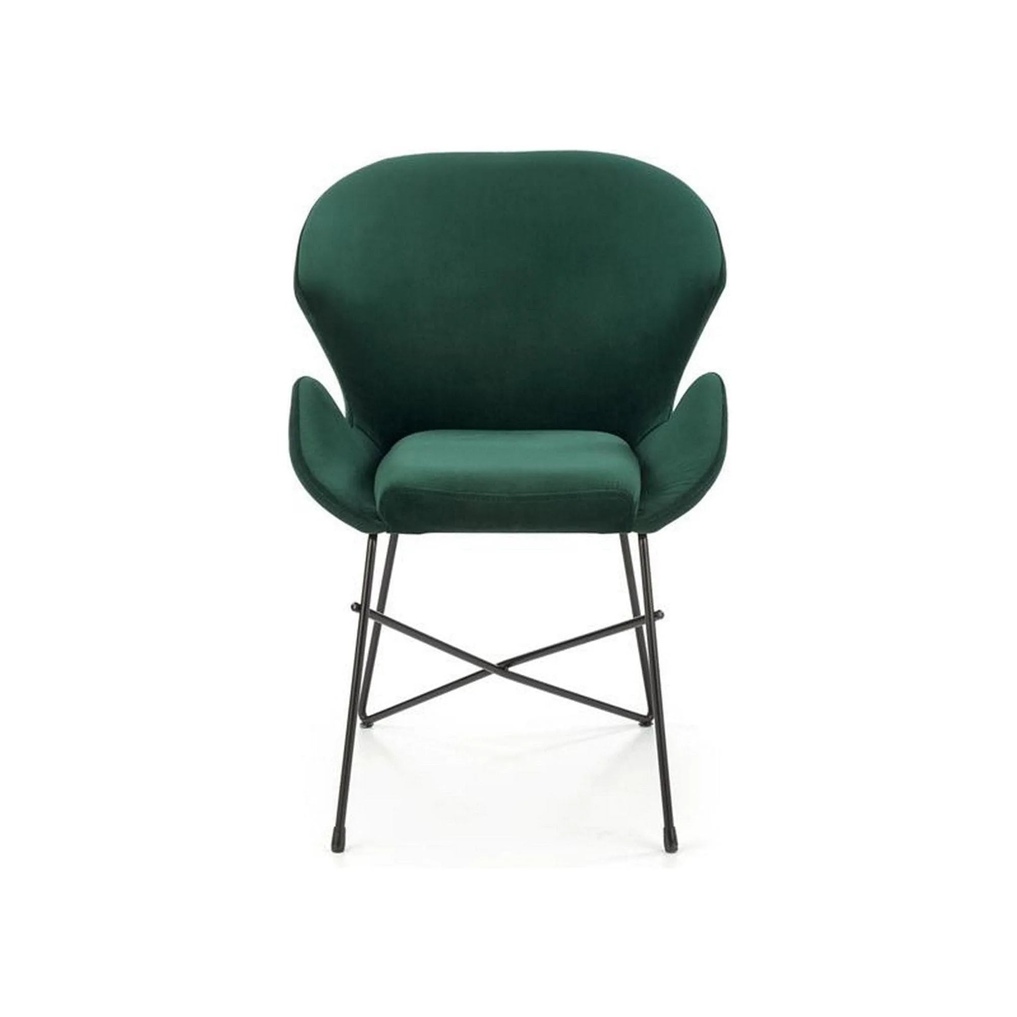 Scaun K458, verde/negru, stofa catifelata/metal, 57x62x82 cm