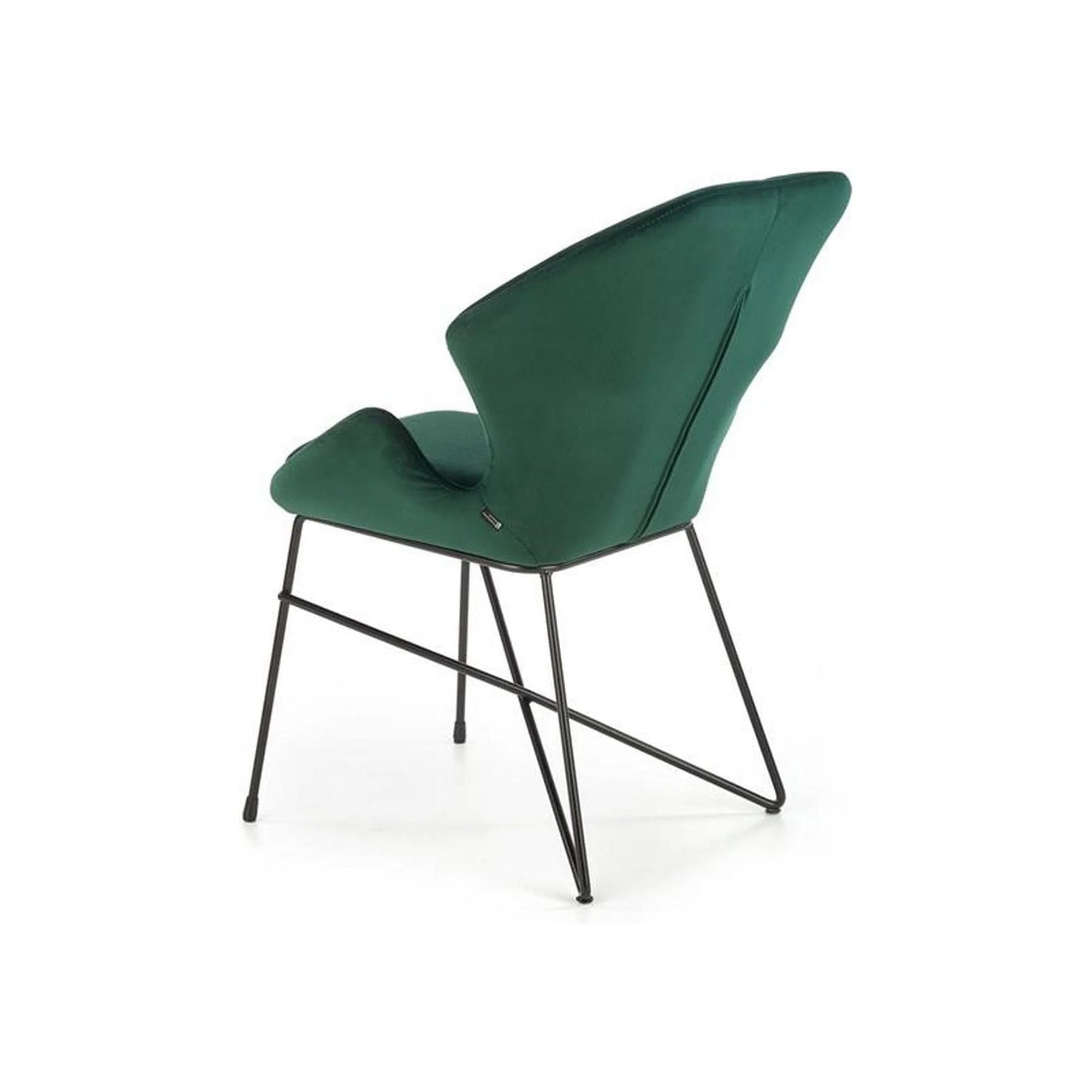 Scaun K458, verde/negru, stofa catifelata/metal, 57x62x82 cm