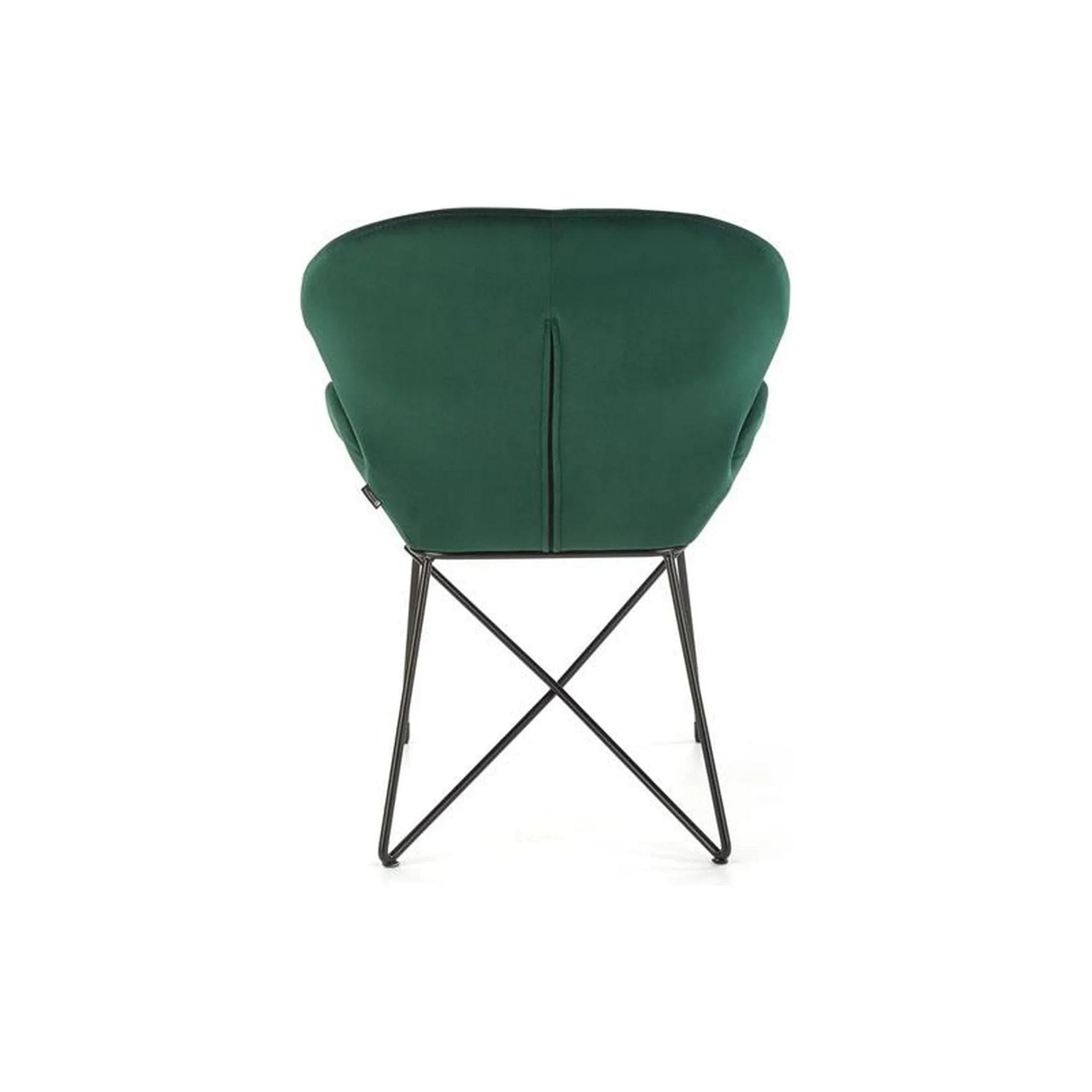Scaun K458, verde/negru, stofa catifelata/metal, 57x62x82 cm