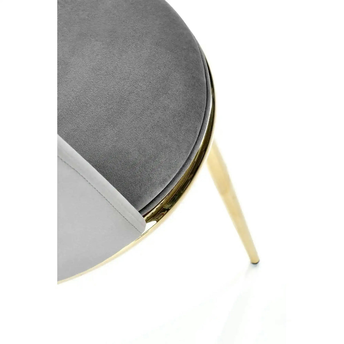 Scaun K460, gri/auriu, stofa catifelata/metal, 49x54x84 cm