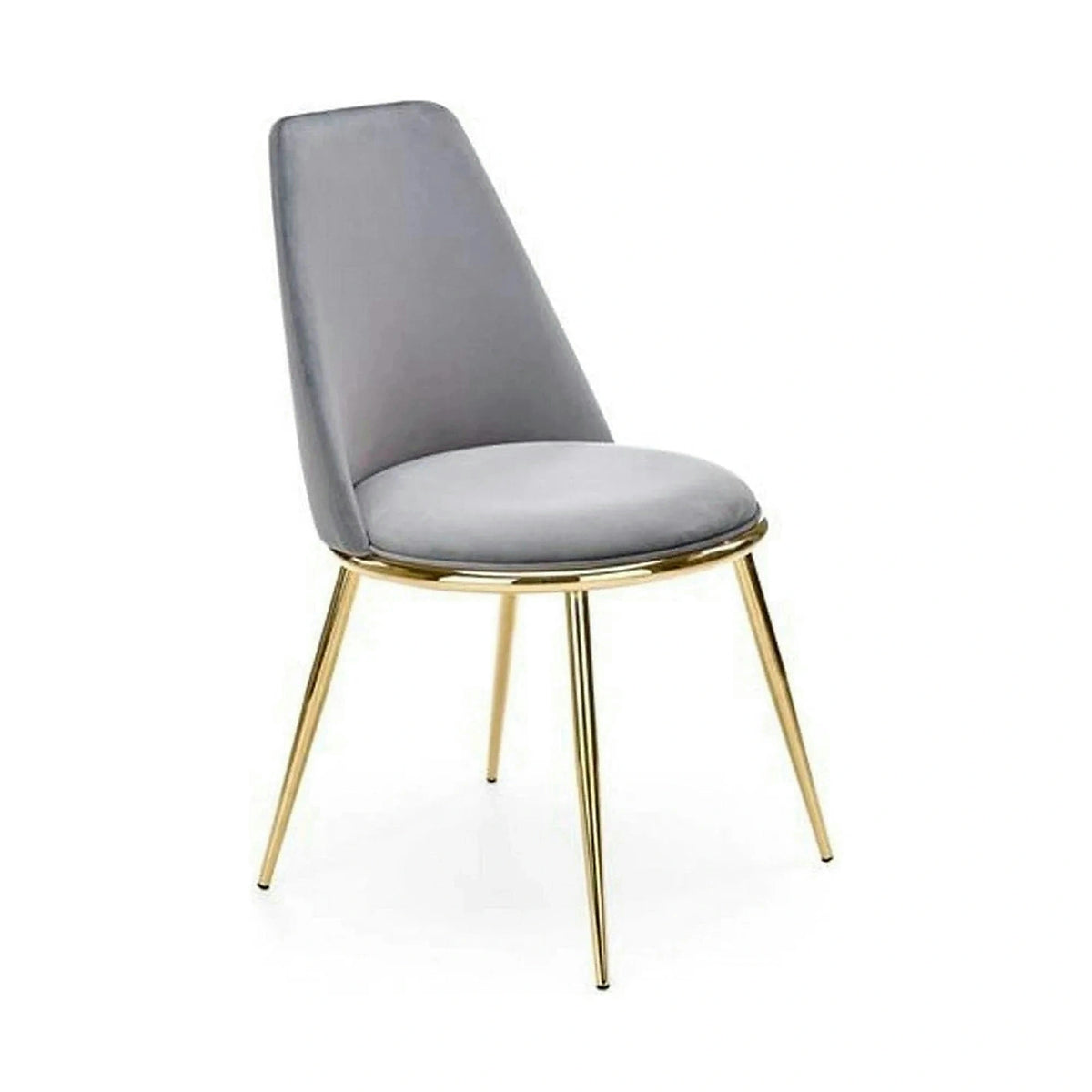 Scaun K460, gri/auriu, stofa catifelata/metal, 49x54x84 cm