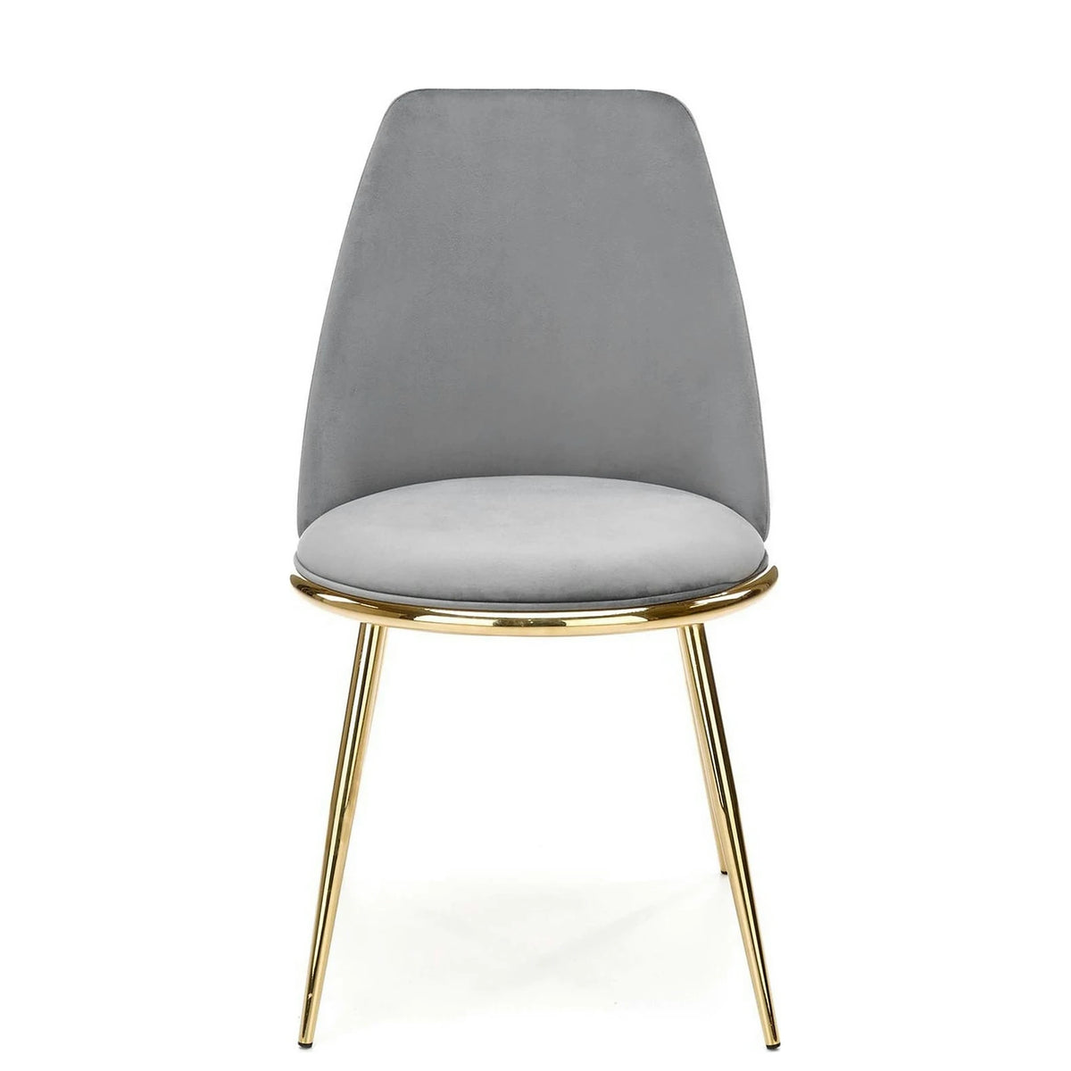 Scaun K460, gri/auriu, stofa catifelata/metal, 49x54x84 cm