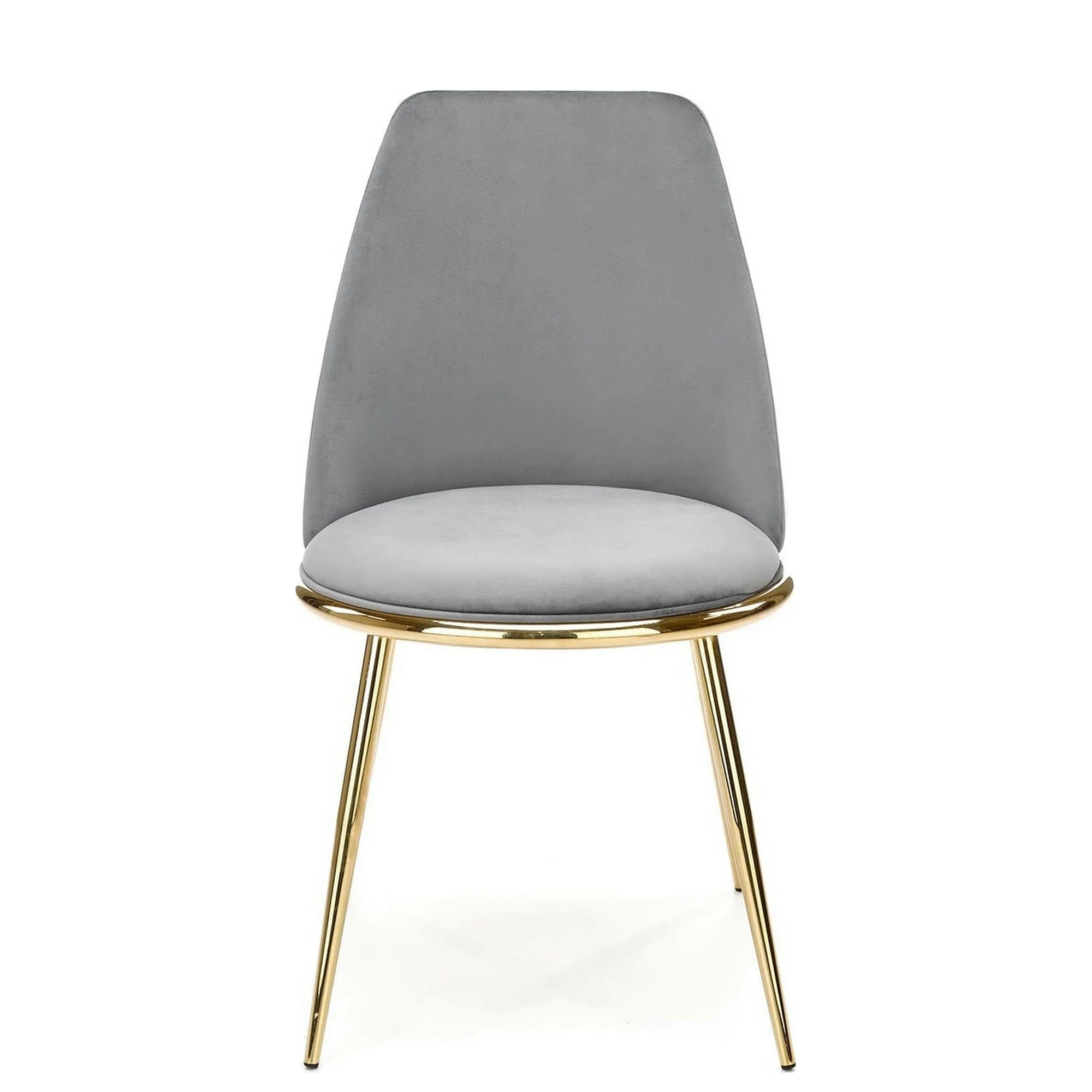 Scaun K460, gri/auriu, stofa catifelata/metal, 49x54x84 cm