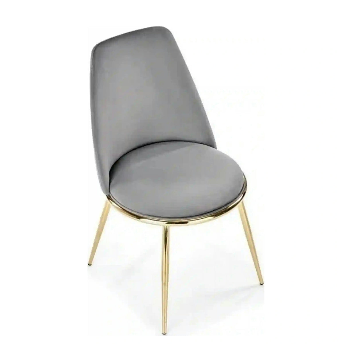 Scaun K460, gri/auriu, stofa catifelata/metal, 49x54x84 cm