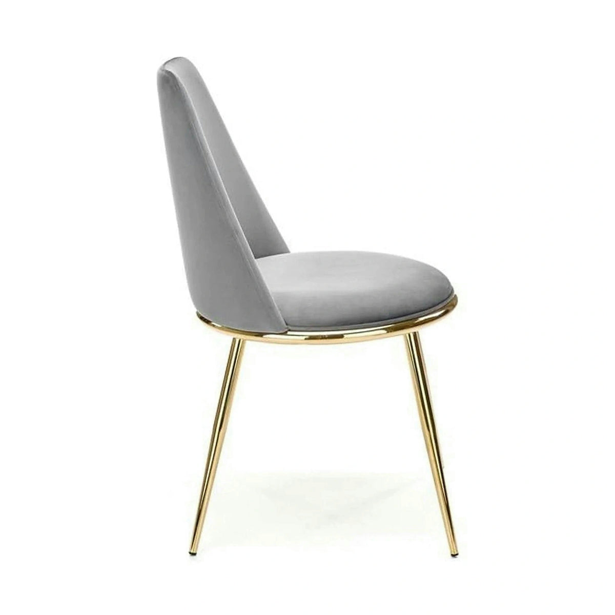 Scaun K460, gri/auriu, stofa catifelata/metal, 49x54x84 cm