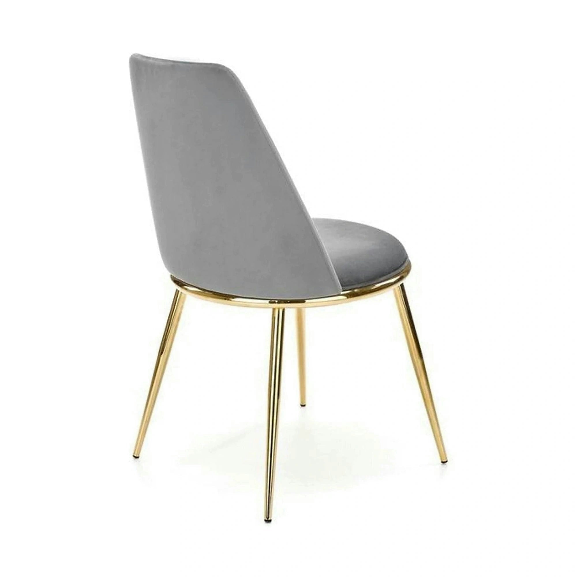 Scaun K460, gri/auriu, stofa catifelata/metal, 49x54x84 cm