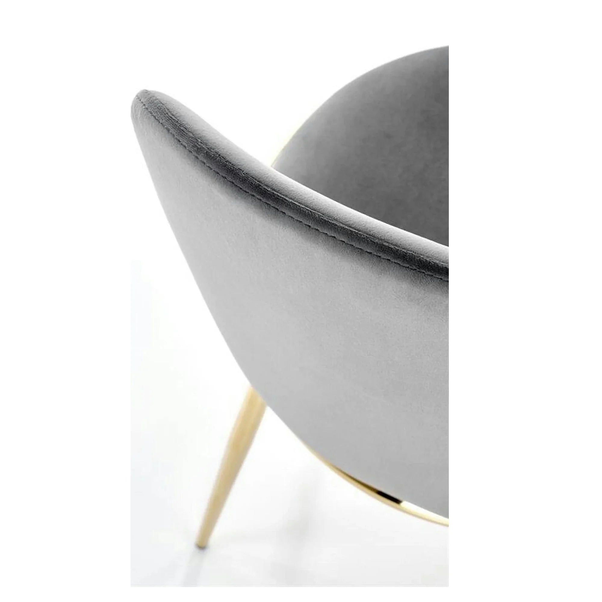 Scaun K460, gri/auriu, stofa catifelata/metal, 49x54x84 cm