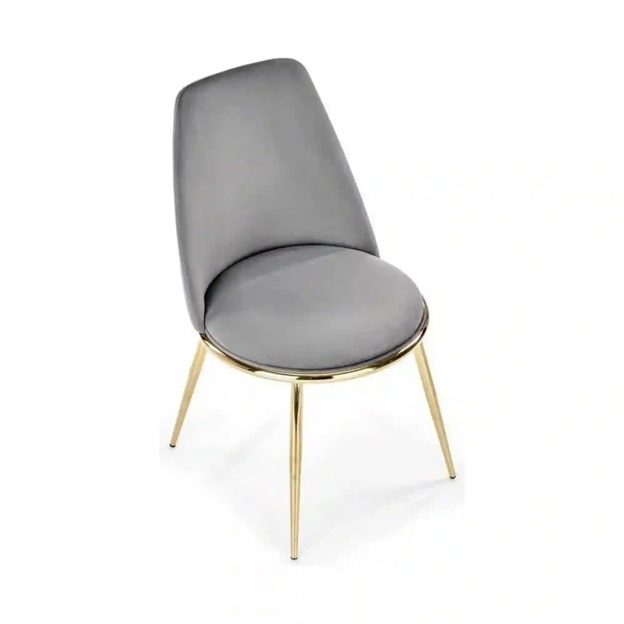 Scaun K460, gri/auriu, stofa catifelata/metal, 49x54x84 cm