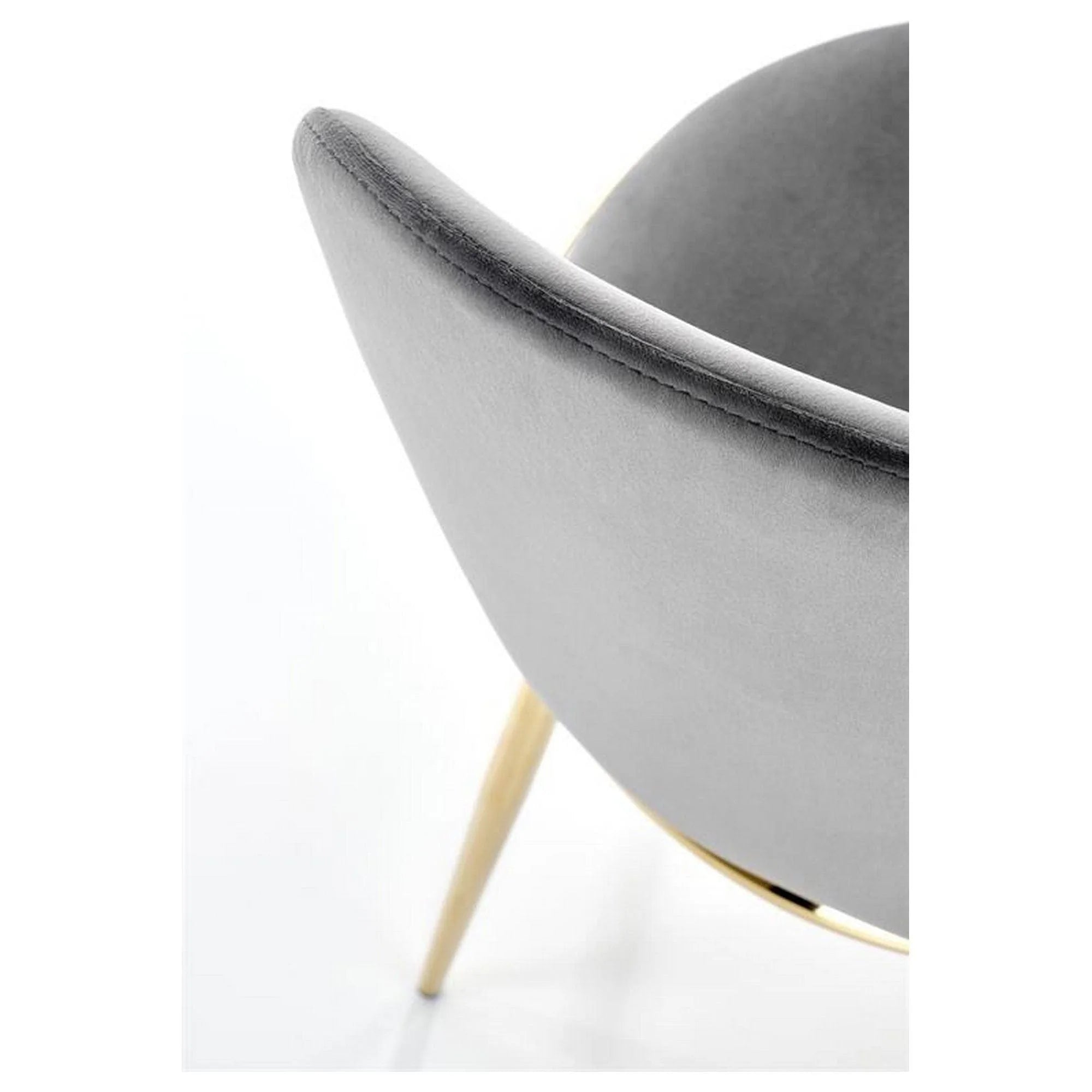 Scaun K460, gri/auriu, stofa catifelata/metal, 49x54x84 cm