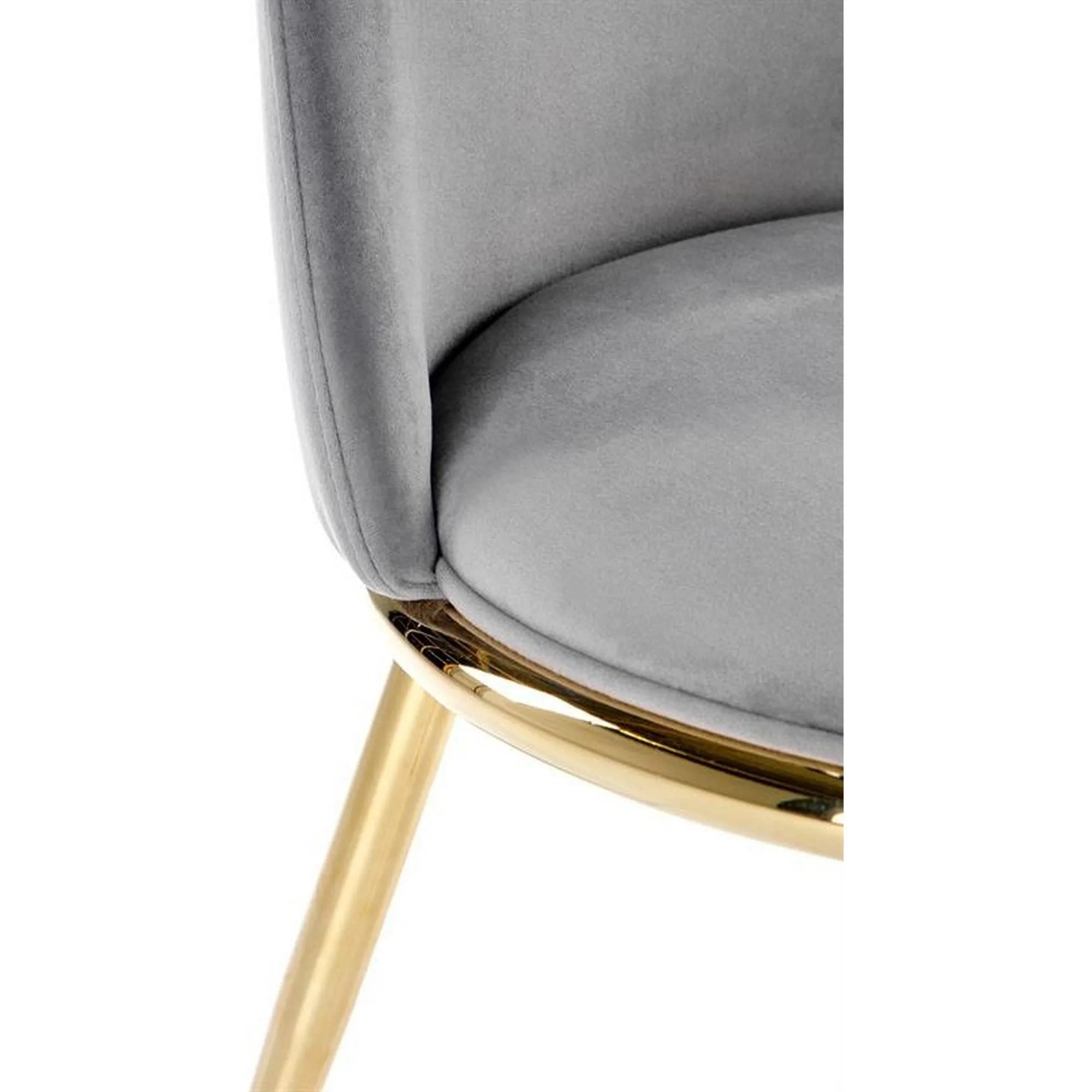 Scaun K460, gri/auriu, stofa catifelata/metal, 49x54x84 cm