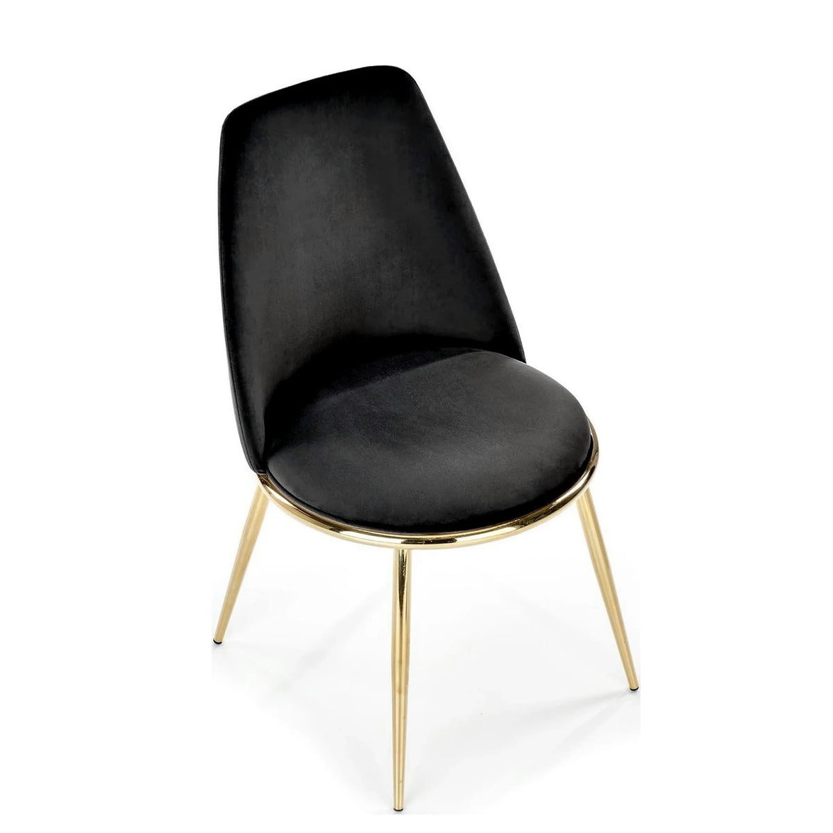 Scaun K460, negru/auriu, stofa catifelata, 49x54x84 cm