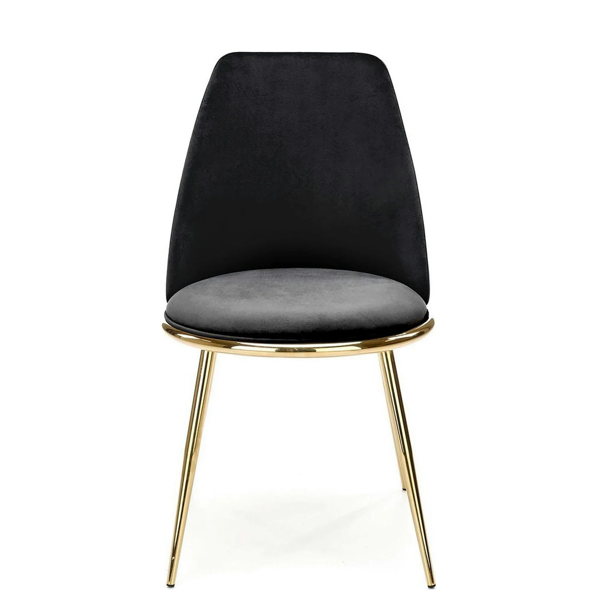 Scaun K460, negru/auriu, stofa catifelata, 49x54x84 cm