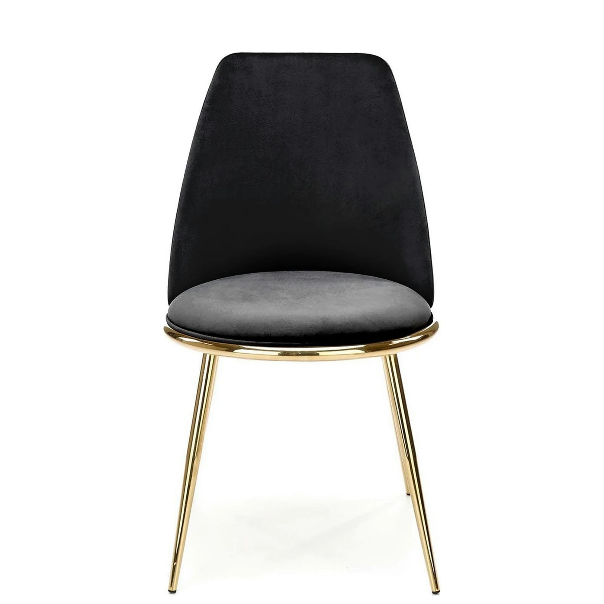 Scaun K460, negru/auriu, stofa catifelata, 49x54x84 cm