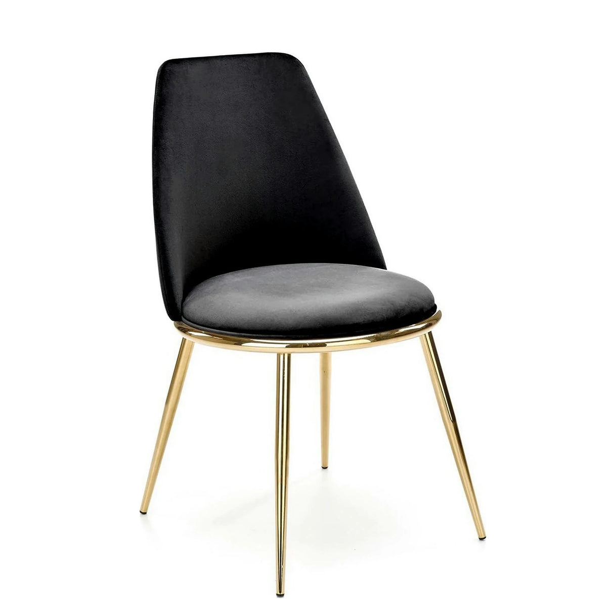 Scaun K460, negru/auriu, stofa catifelata, 49x54x84 cm