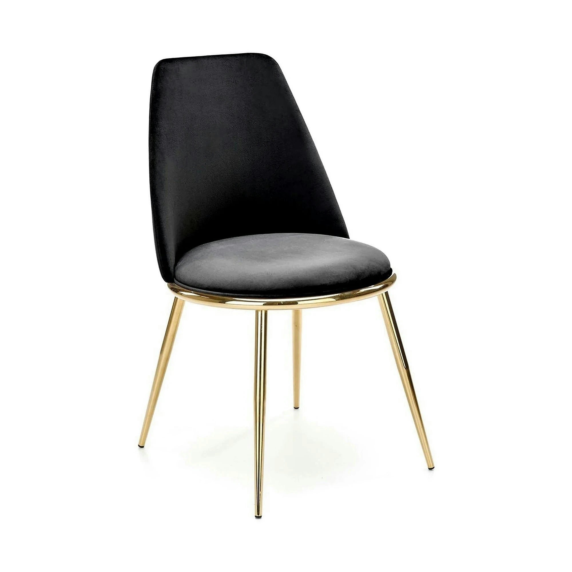 Scaun K460, negru/auriu, stofa catifelata, 49x54x84 cm