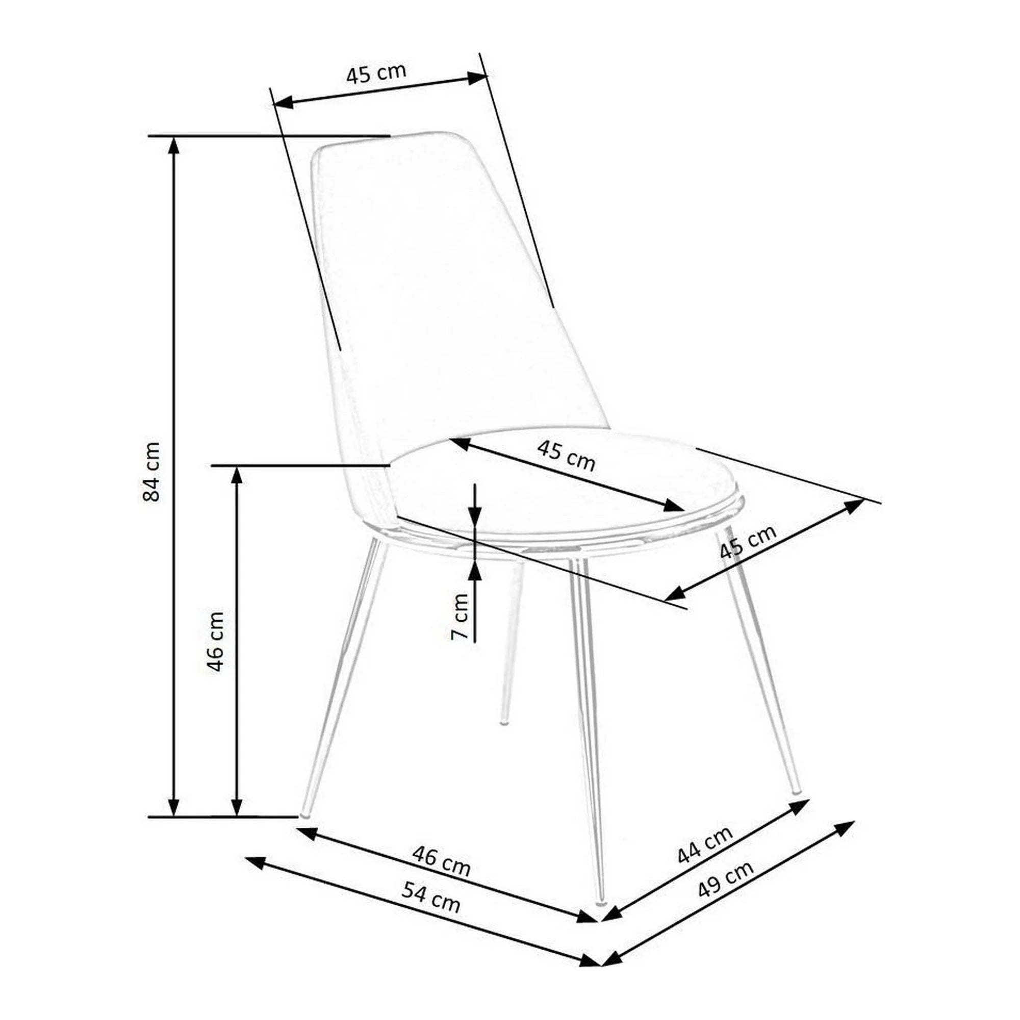 Scaun K460, negru/auriu, stofa catifelata, 49x54x84 cm