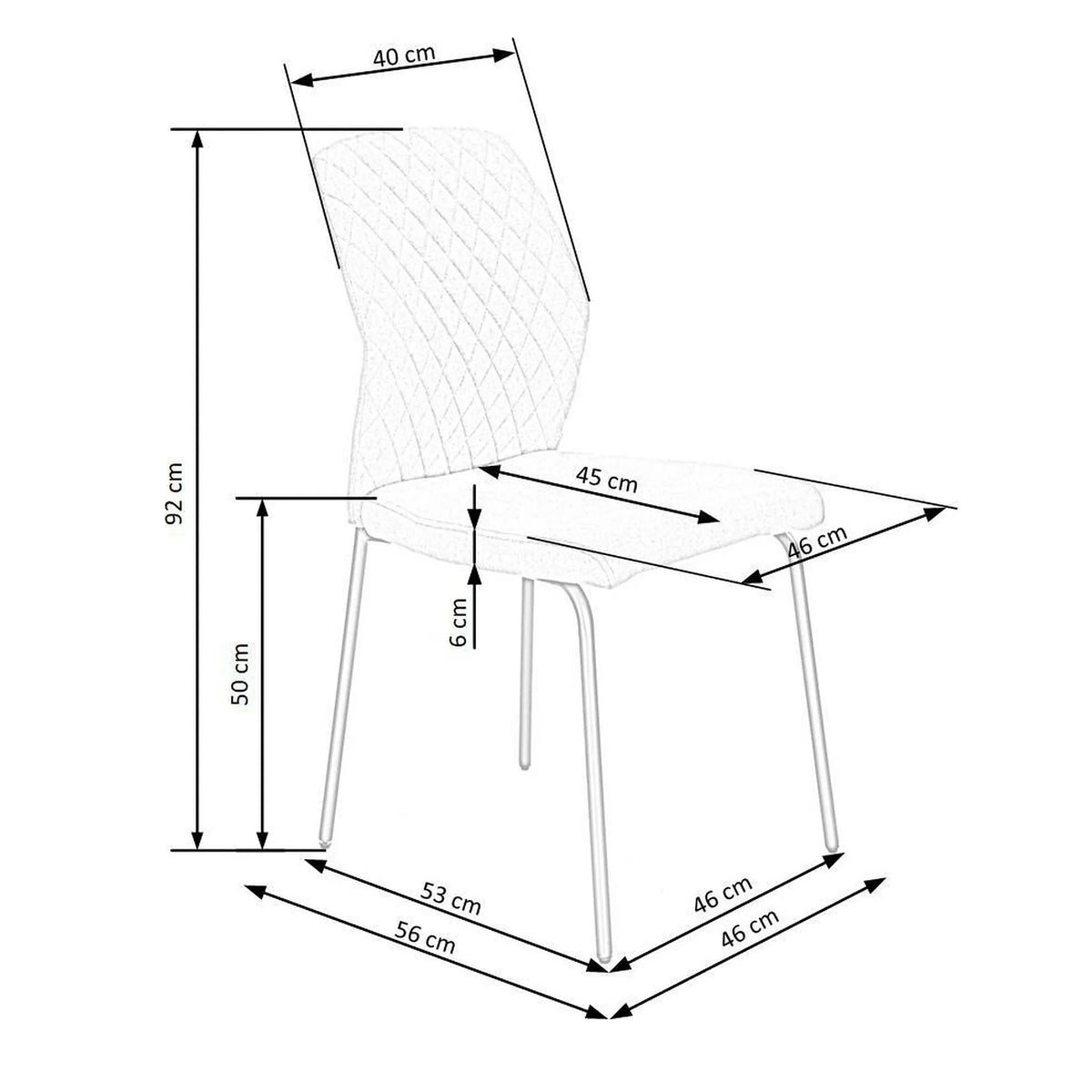 Scaun K461, bej/negru, stofa clasica, 46x56x92 cm