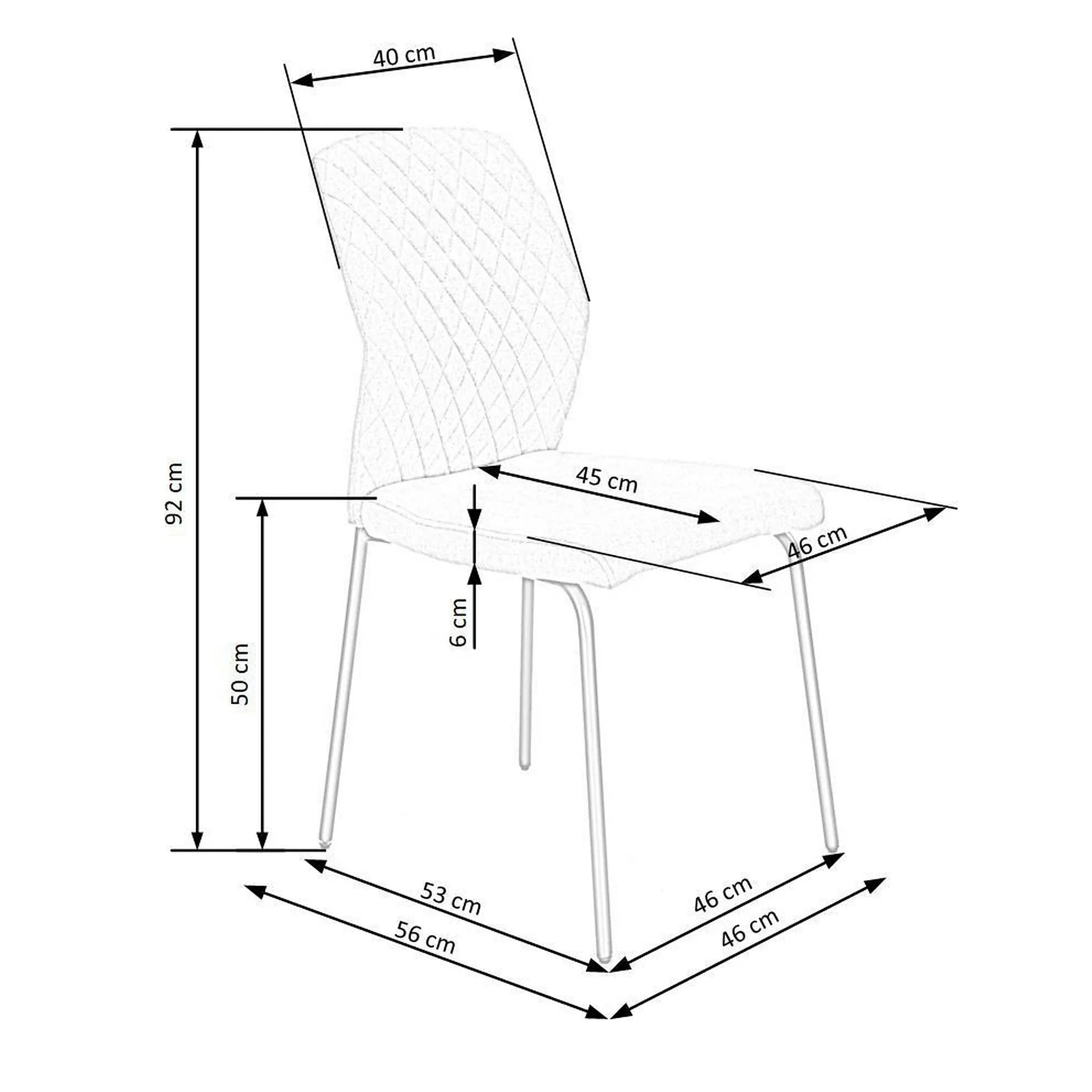 Scaun K461, bej/negru, stofa clasica, 46x56x92 cm