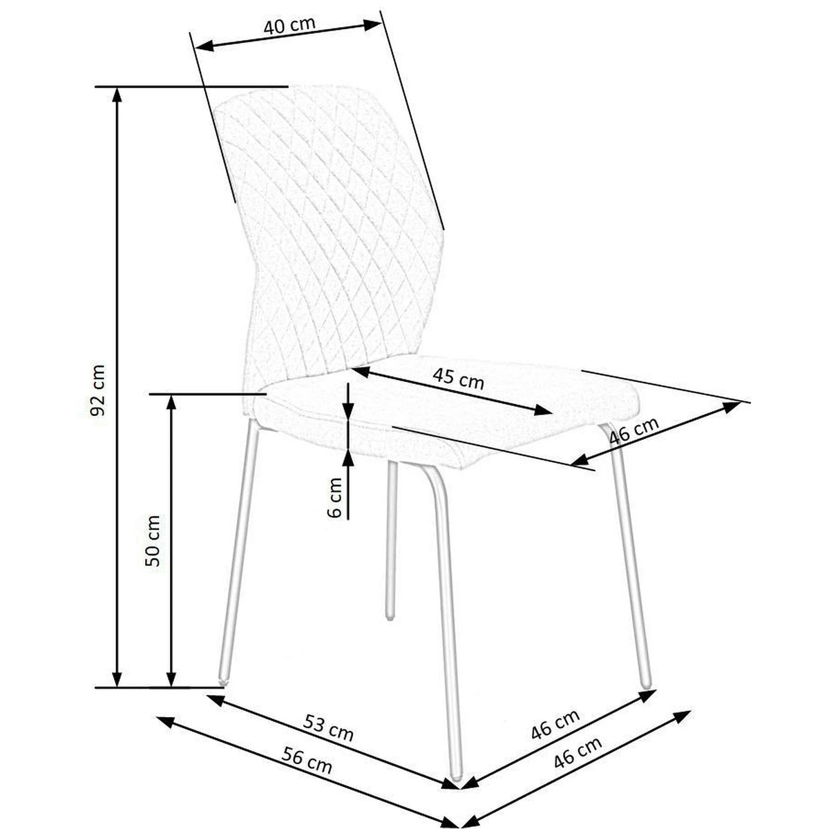Scaun K461, bej/negru, stofa clasica, 46x56x92 cm