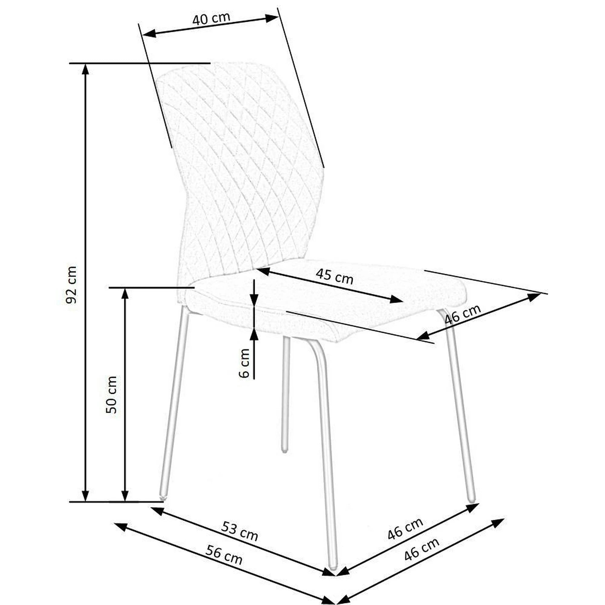 Scaun K461, bej/negru, stofa clasica, 46x56x92 cm