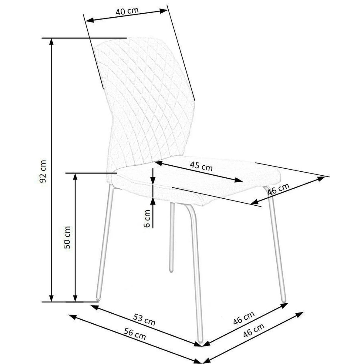 Scaun K461, gri/negru, stofa clasica, 46x56x92 cm