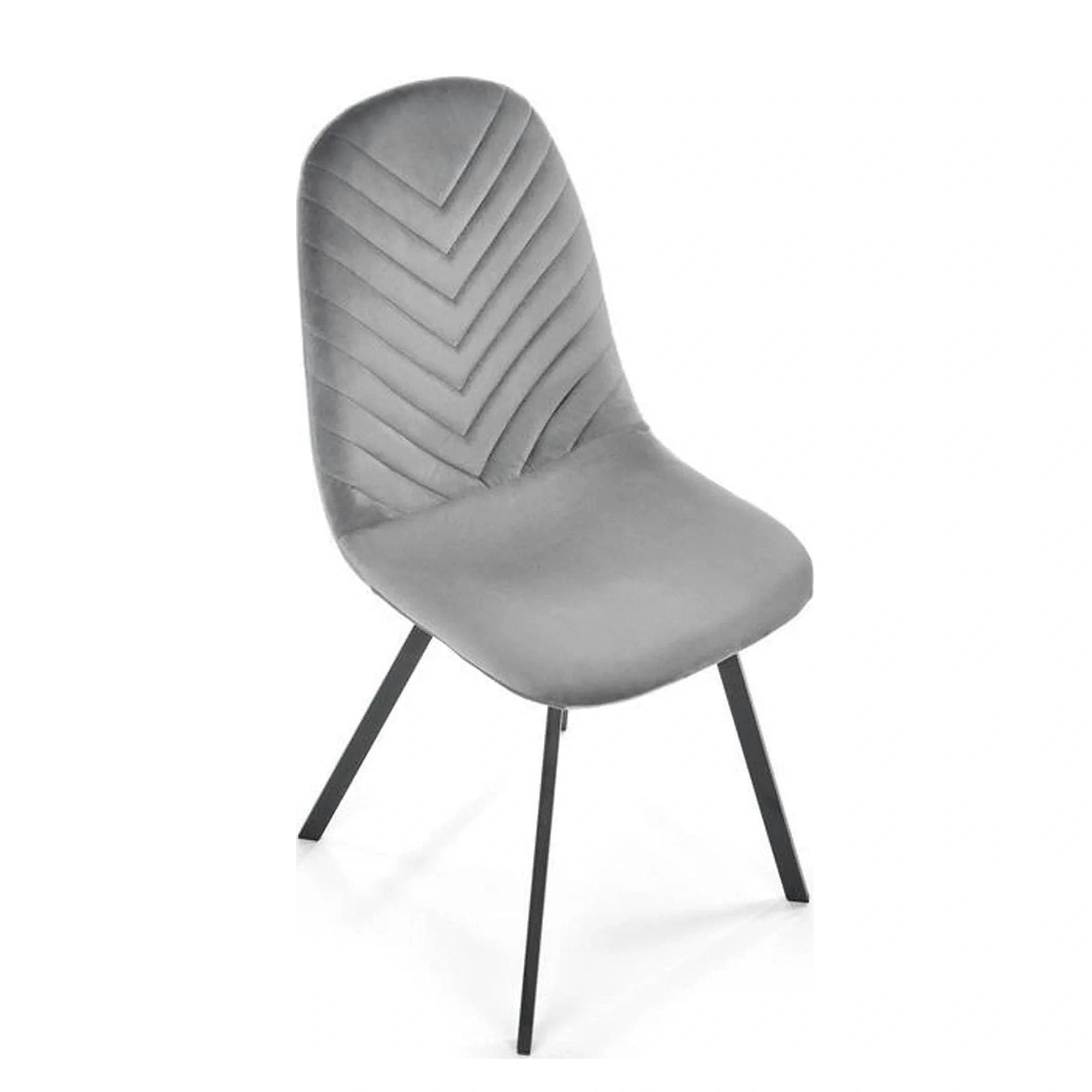 Scaun K462, gri/negru, stofa catifelata/metal, 45x57x82 cm