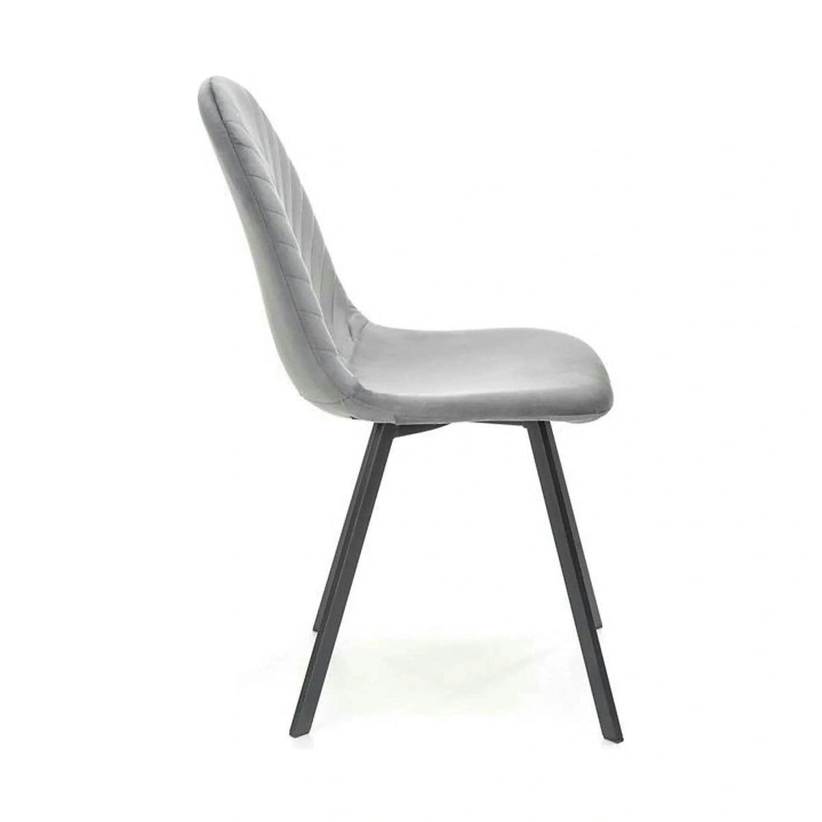 Scaun K462, gri/negru, stofa catifelata/metal, 45x57x82 cm