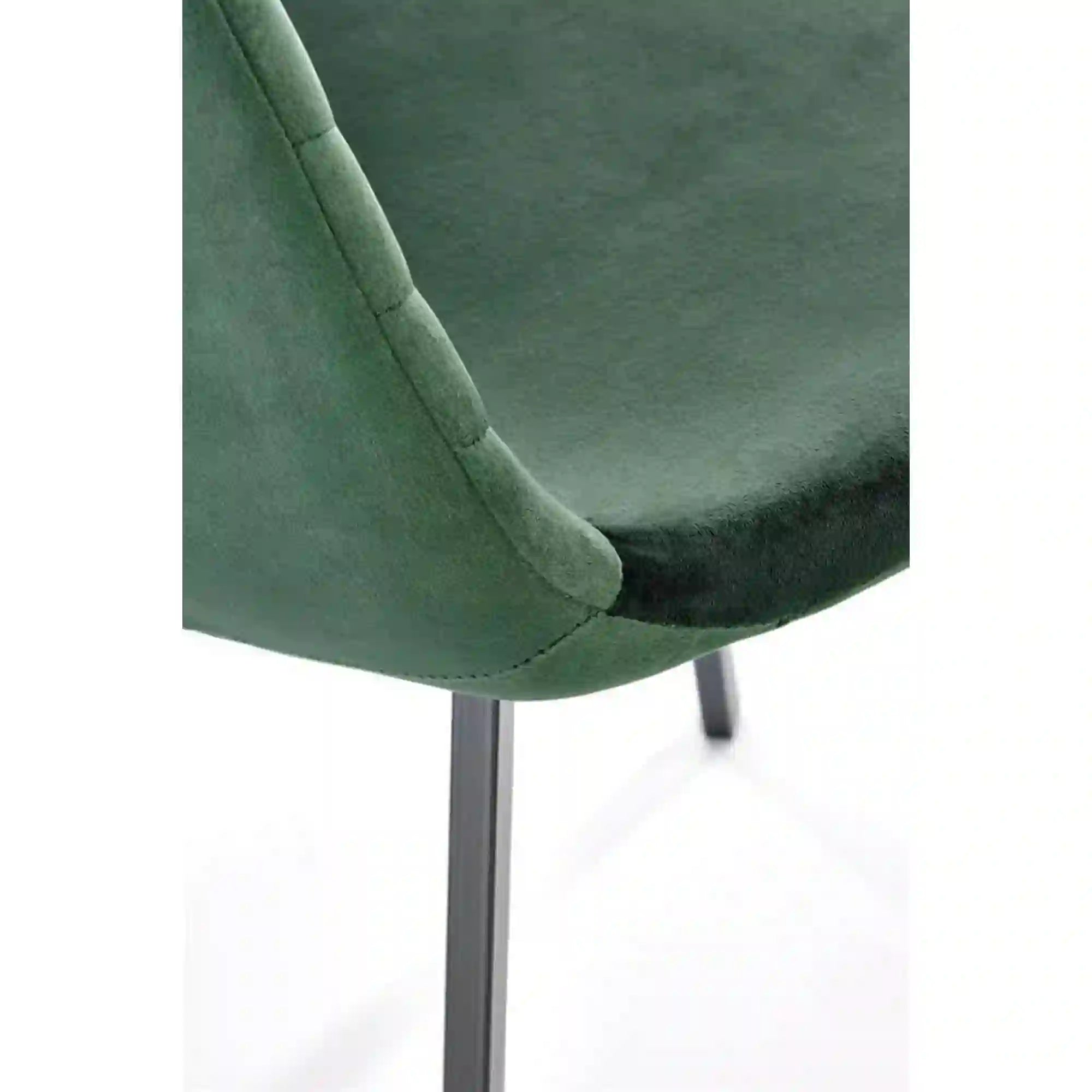 Scaun K462, verde inchis/negru, stofa catifelata/metal, 45x57x82 cm