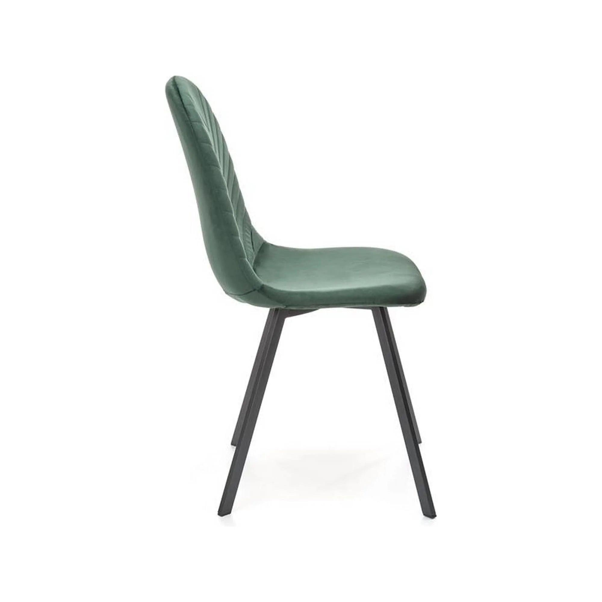Scaun K462, verde inchis/negru, stofa catifelata/metal, 45x57x82 cm
