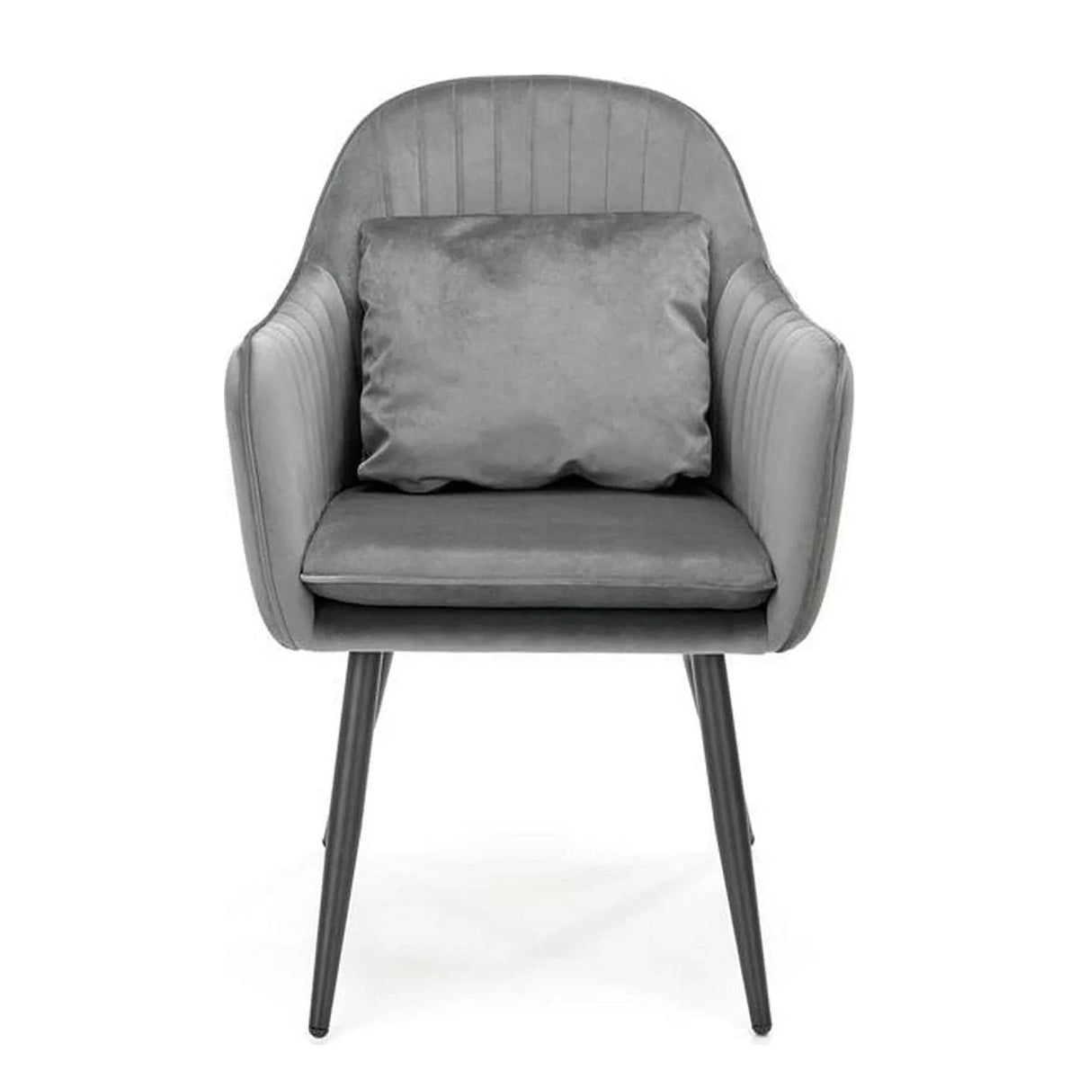 Scaun K464, gri/negru, stofa catifelata/metal, 58x59x84 cm