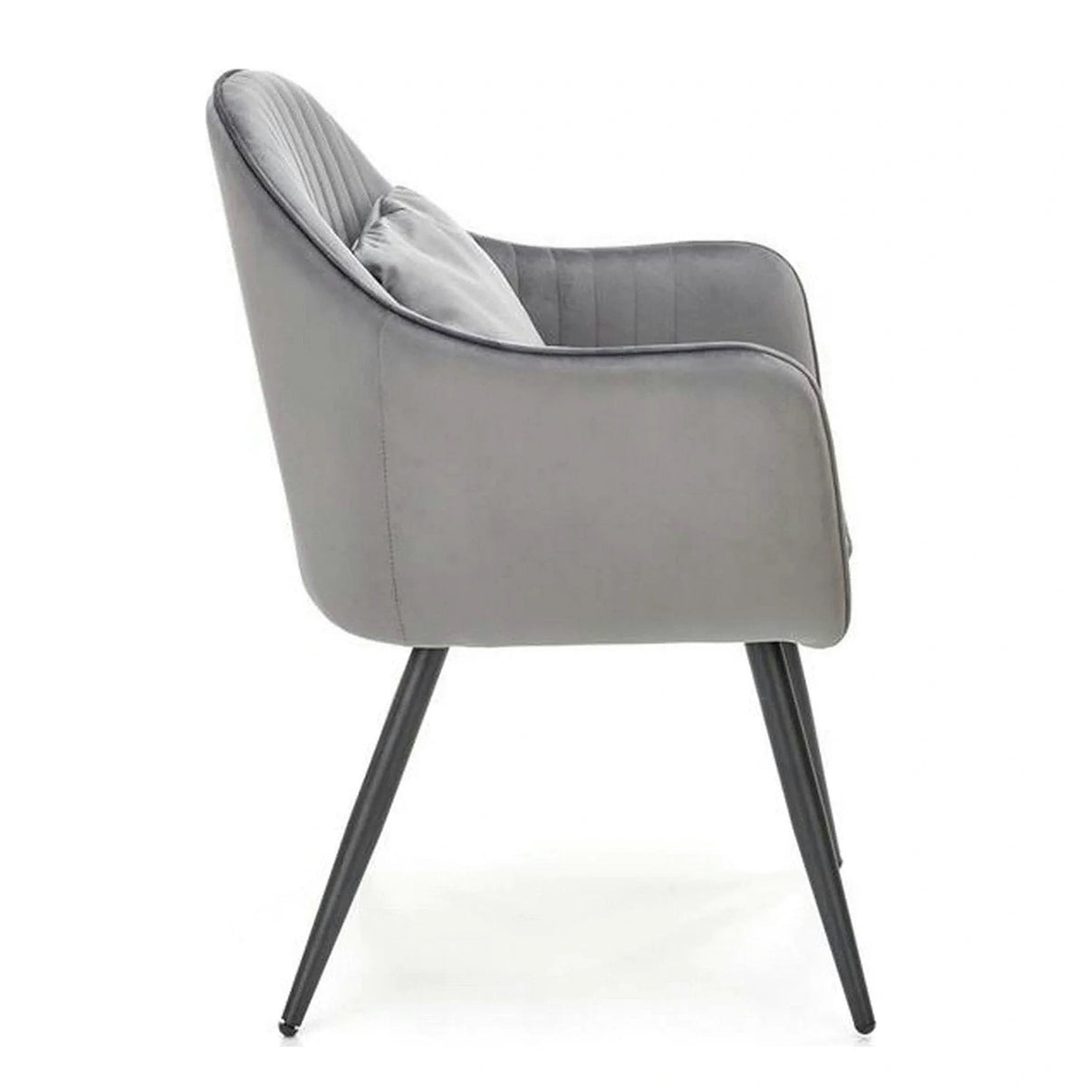 Scaun K464, gri/negru, stofa catifelata/metal, 58x59x84 cm