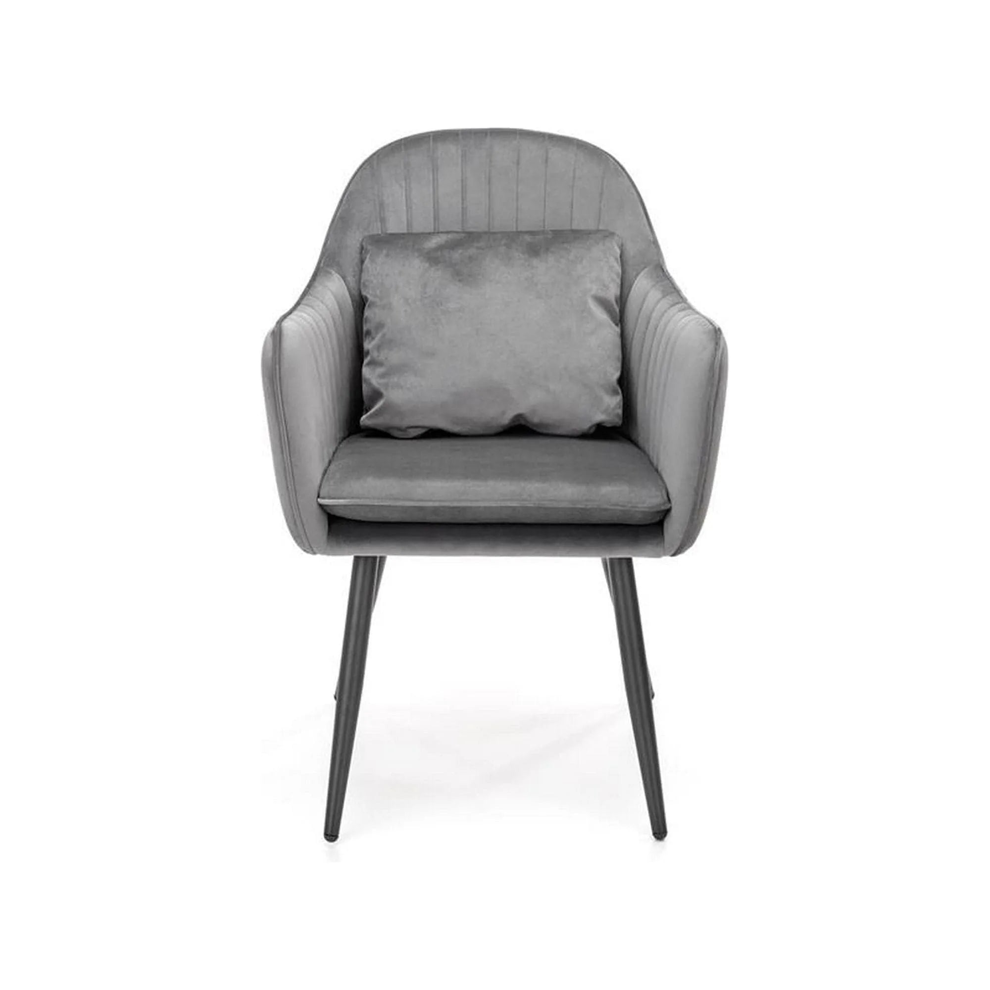 Scaun K464, gri/negru, stofa catifelata/metal, 58x59x84 cm