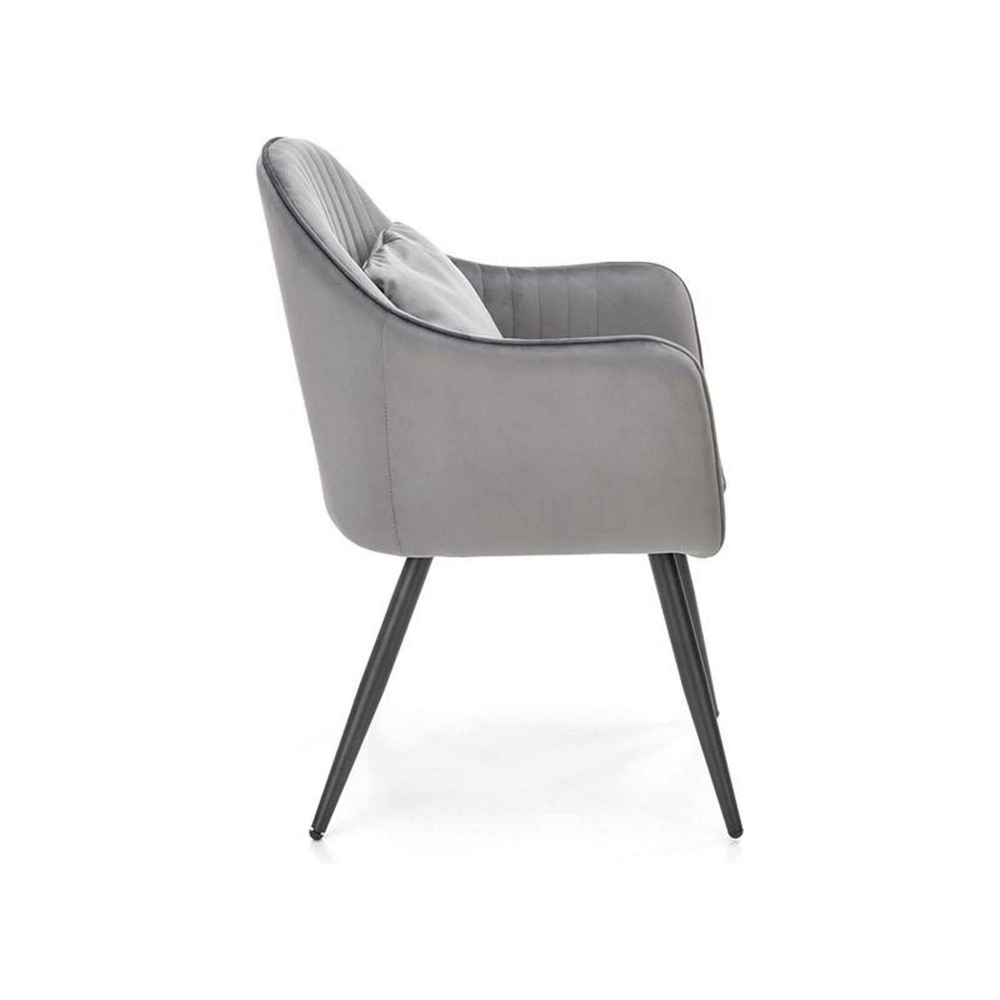 Scaun K464, gri/negru, stofa catifelata/metal, 58x59x84 cm