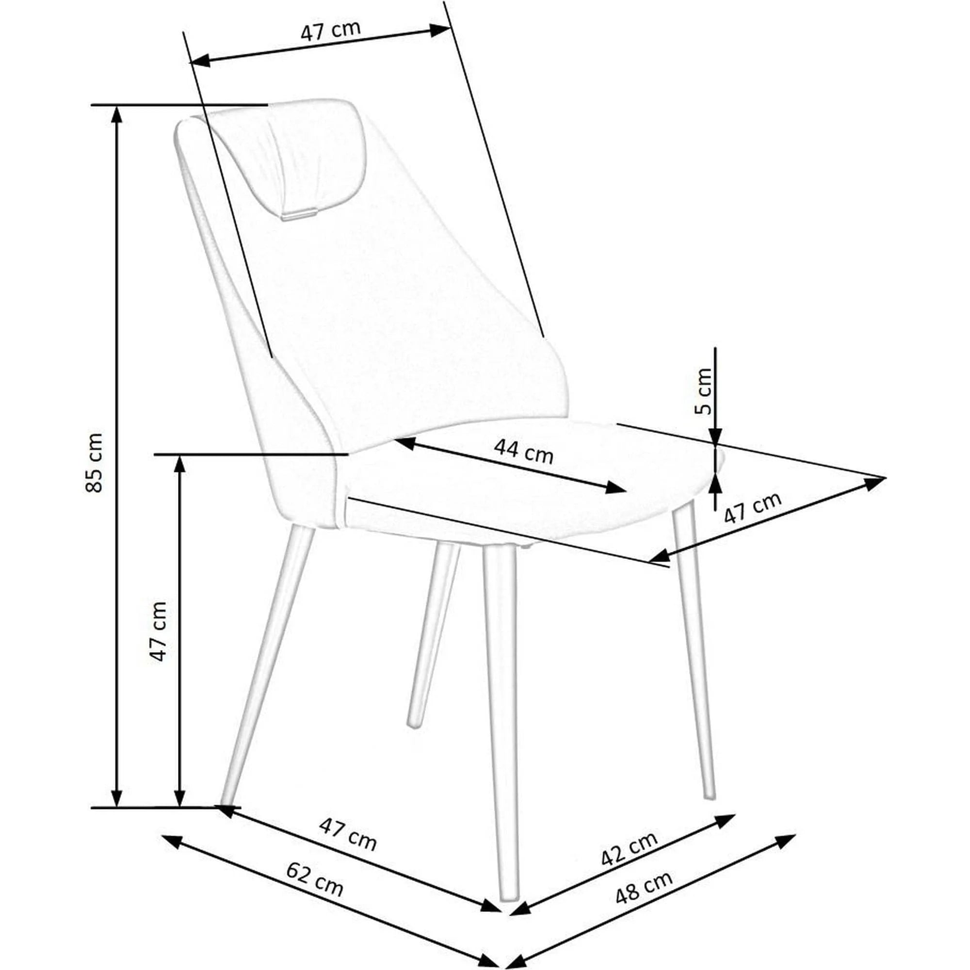 Scaun K470, gri/negru, stofa clasica/metal, 48x62x85 cm