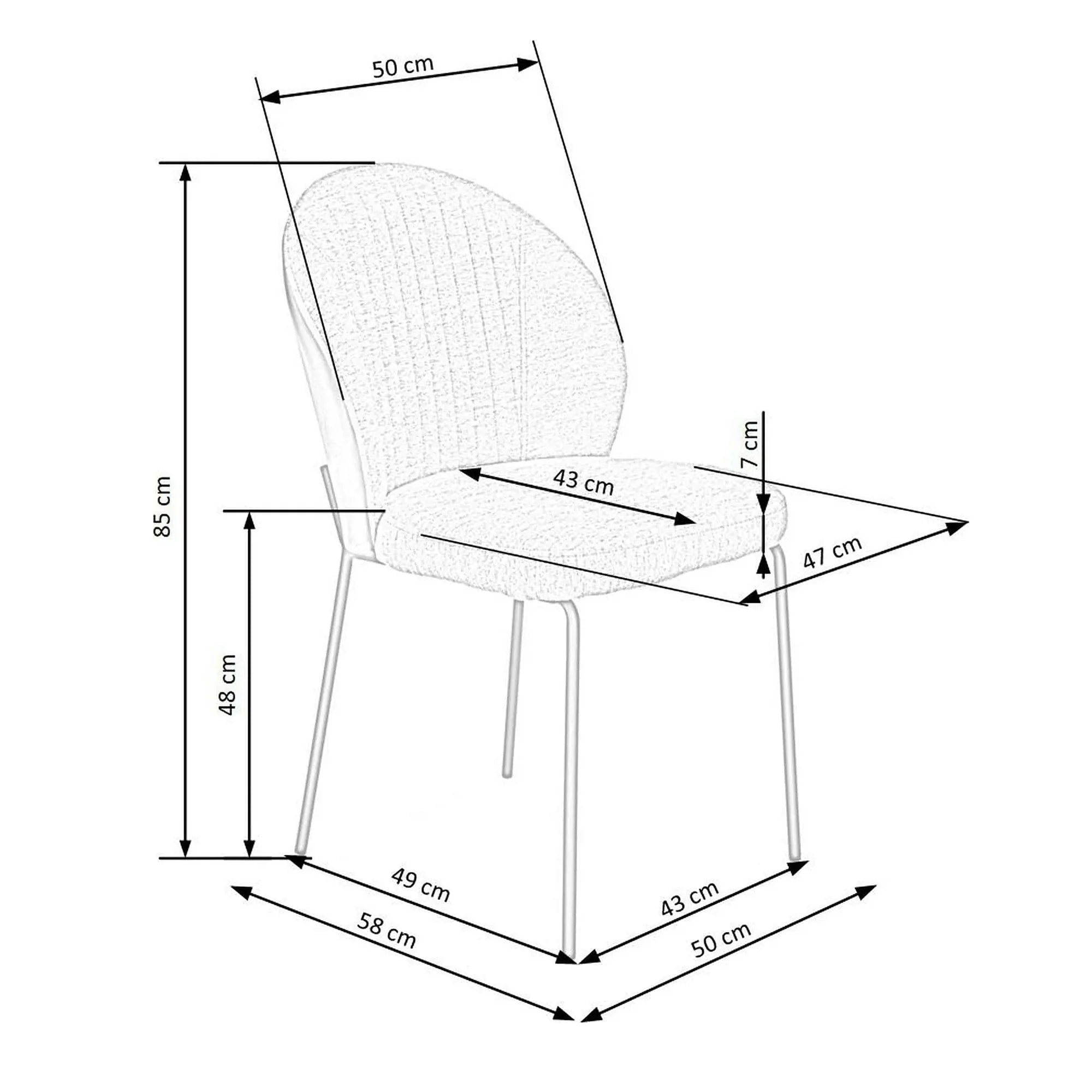 Scaun K471, gri/negru, stofa/piele ecologica, 50x58x85 cm