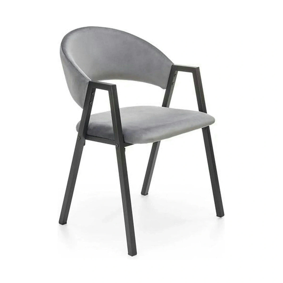 Scaun K473, stofa catifelata gri, 54x58x82 cm