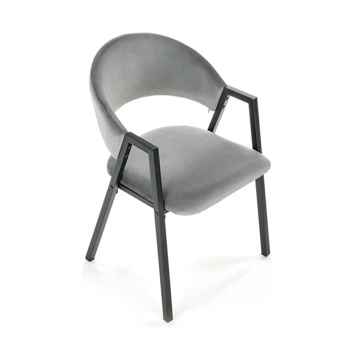 Scaun K473, stofa catifelata gri, 54x58x82 cm