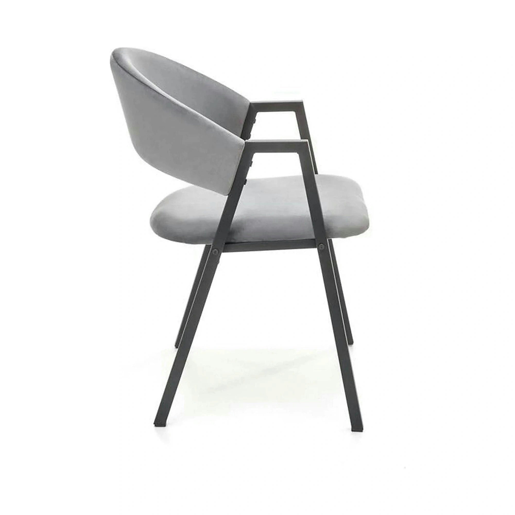 Scaun K473, stofa catifelata gri, 54x58x82 cm