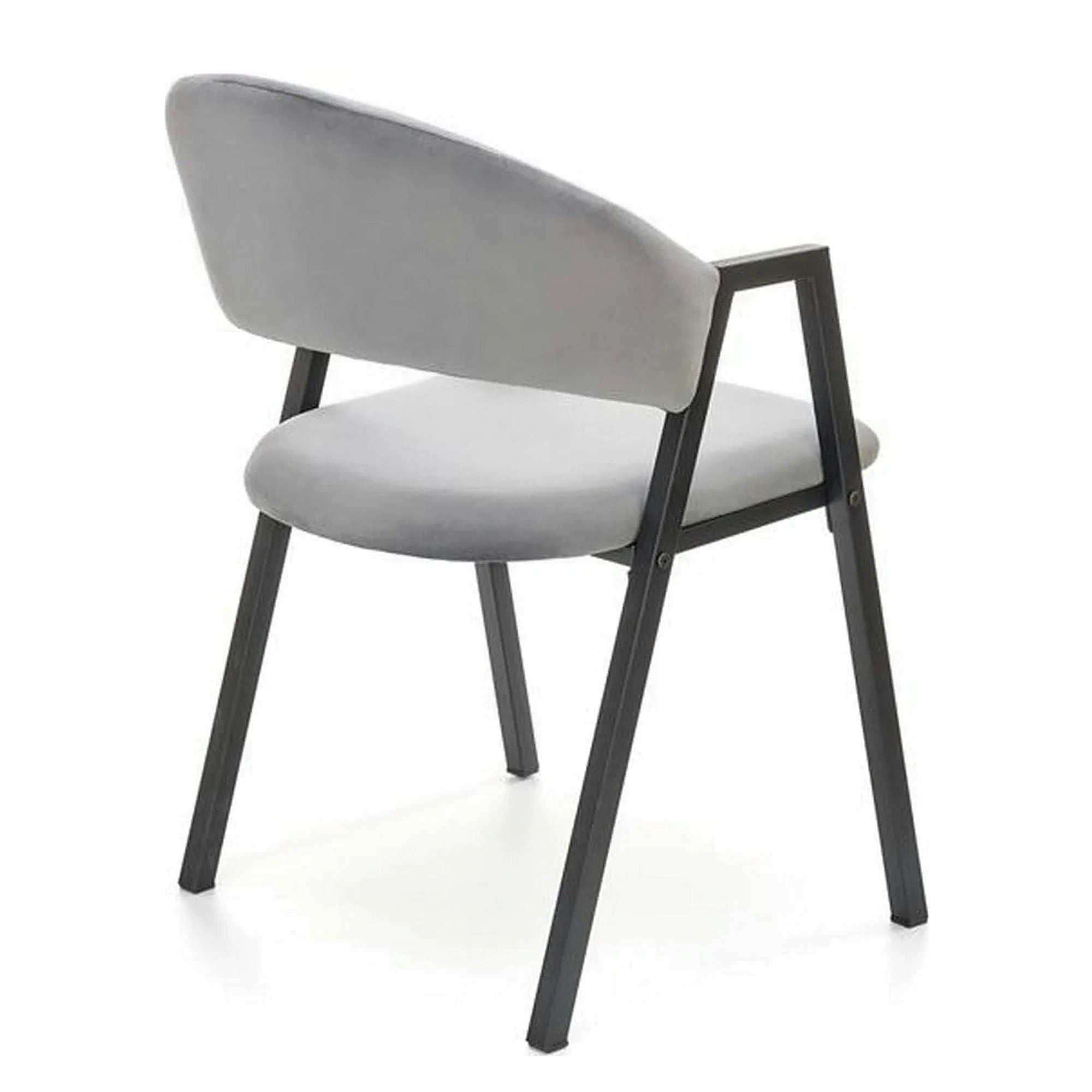 Scaun K473, stofa catifelata gri, 54x58x82 cm