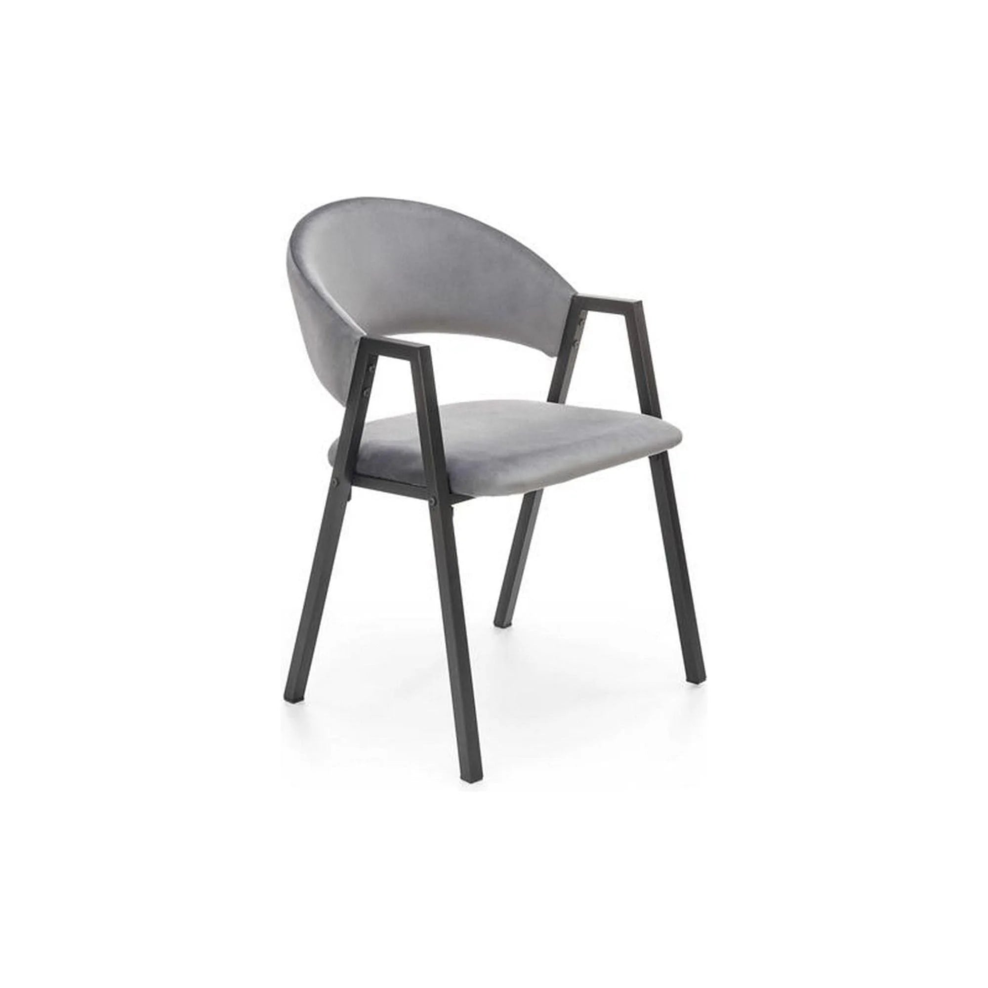 Scaun K473, stofa catifelata gri, 54x58x82 cm