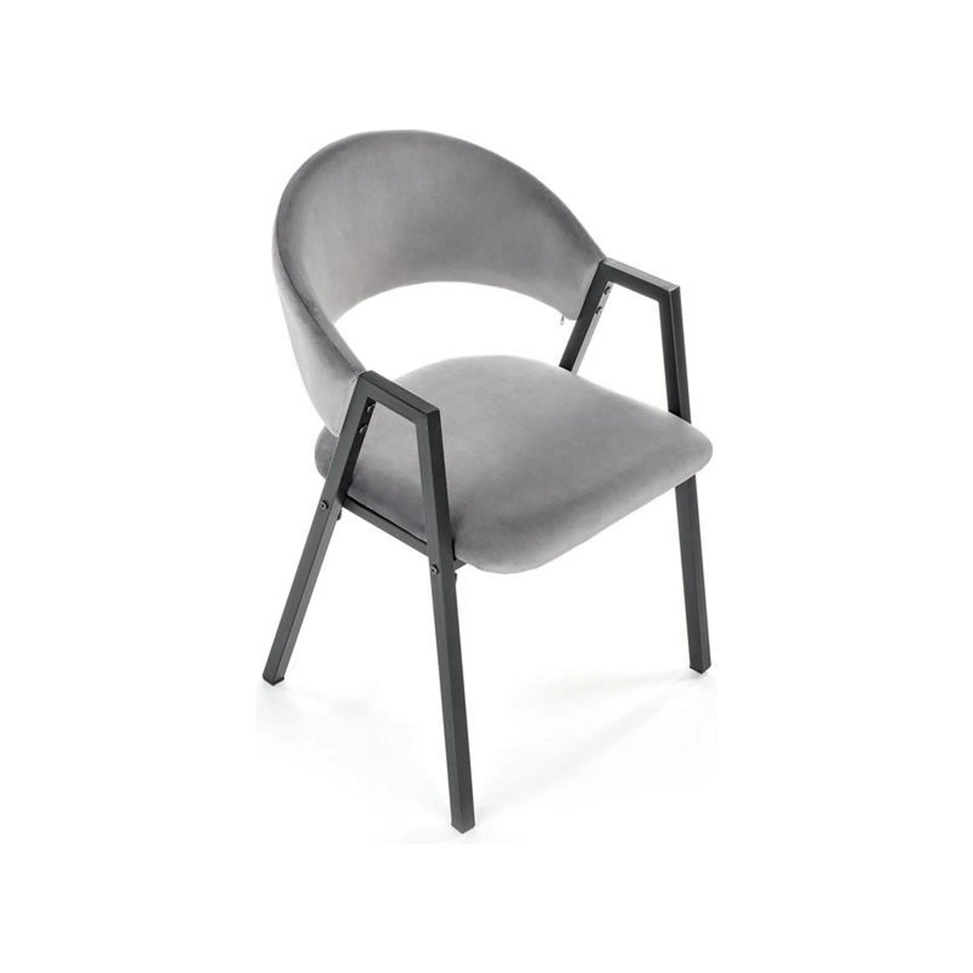 Scaun K473, stofa catifelata gri, 54x58x82 cm