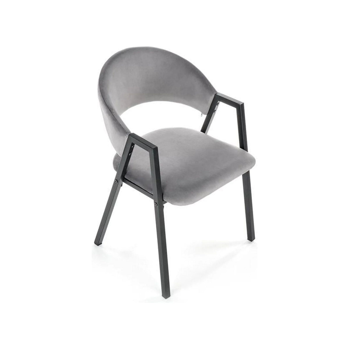 Scaun K473, stofa catifelata gri, 54x58x82 cm