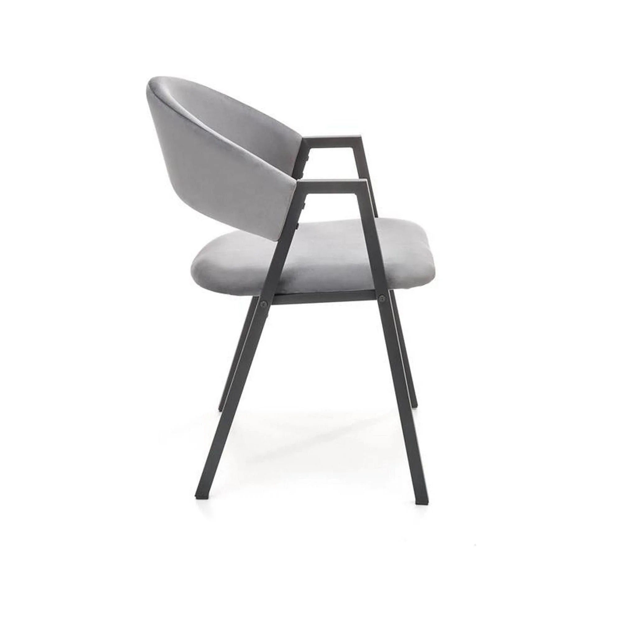 Scaun K473, stofa catifelata gri, 54x58x82 cm