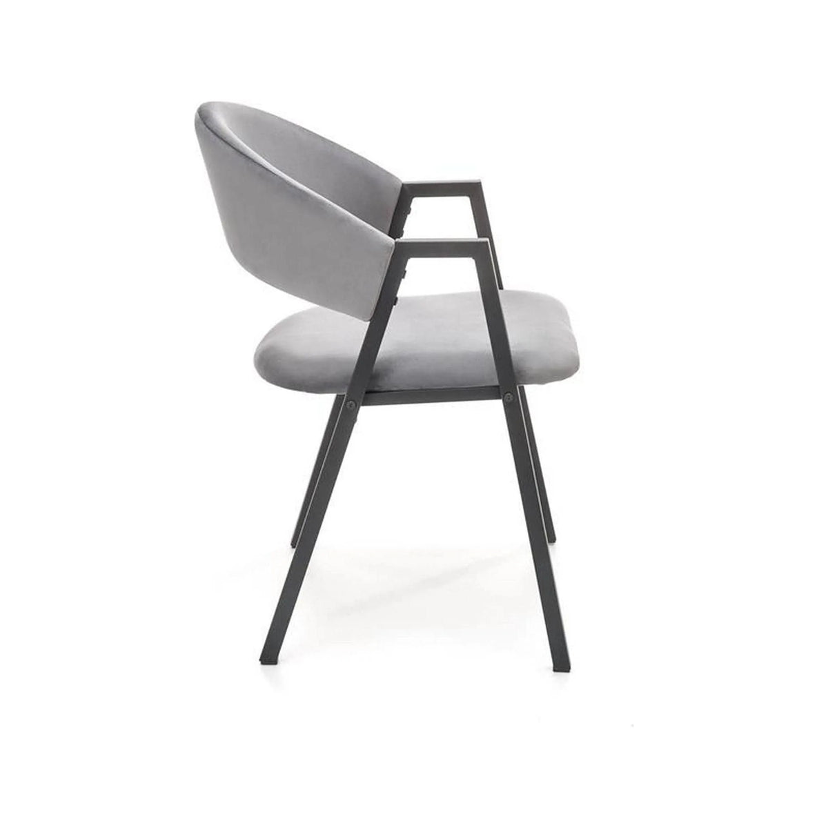 Scaun K473, stofa catifelata gri, 54x58x82 cm