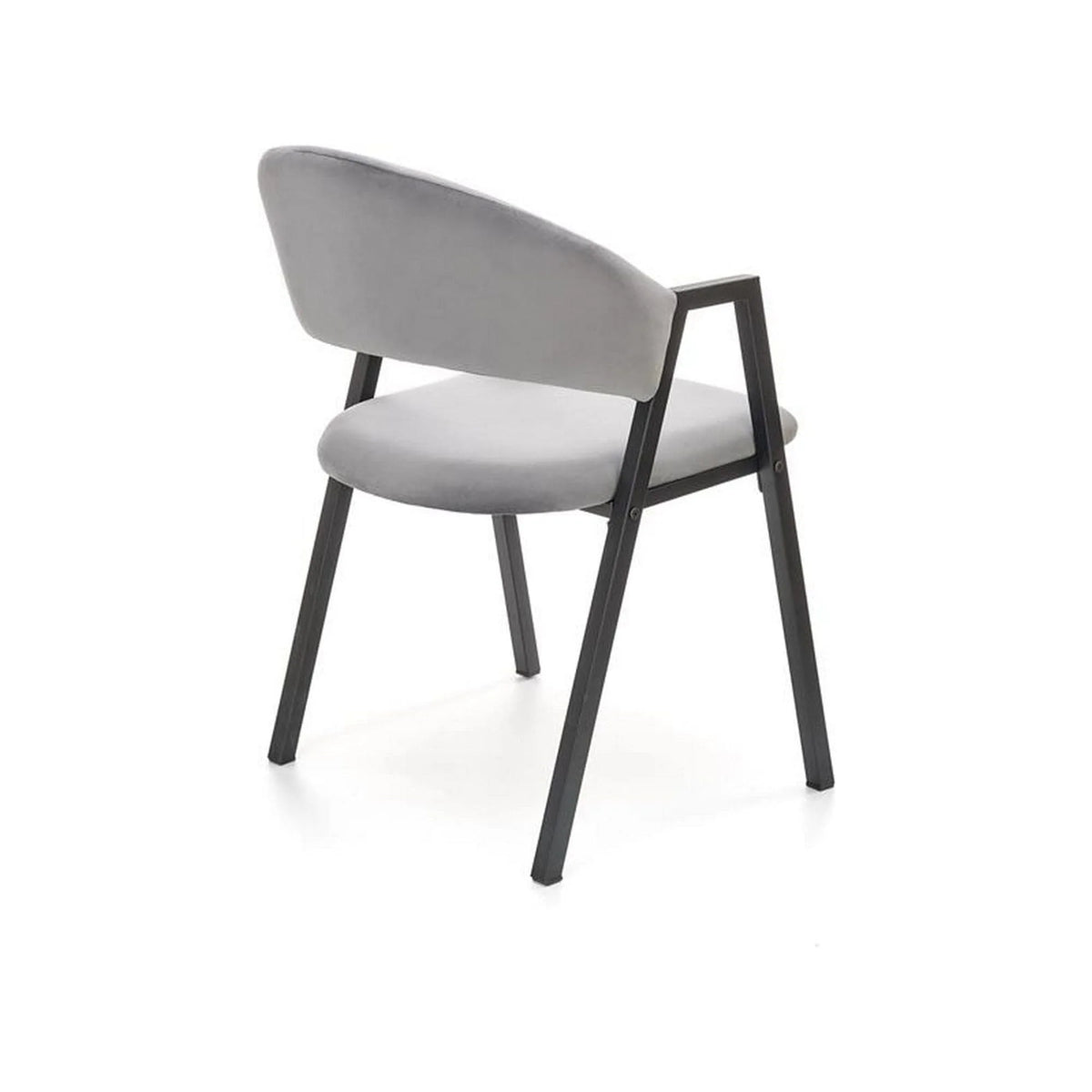 Scaun K473, stofa catifelata gri, 54x58x82 cm
