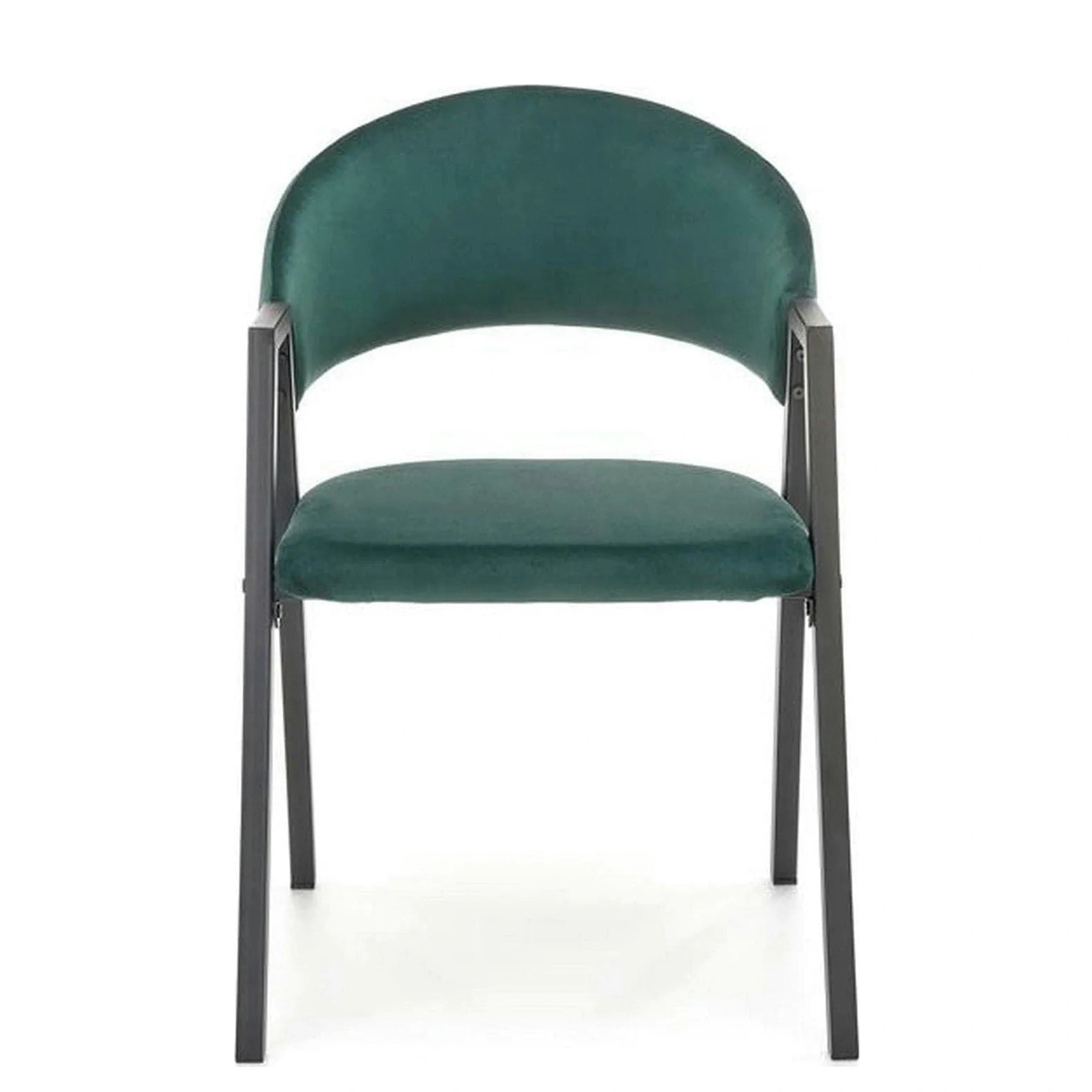 Scaun K473, stofa catifelata verde inchis, 54x58x82 cm