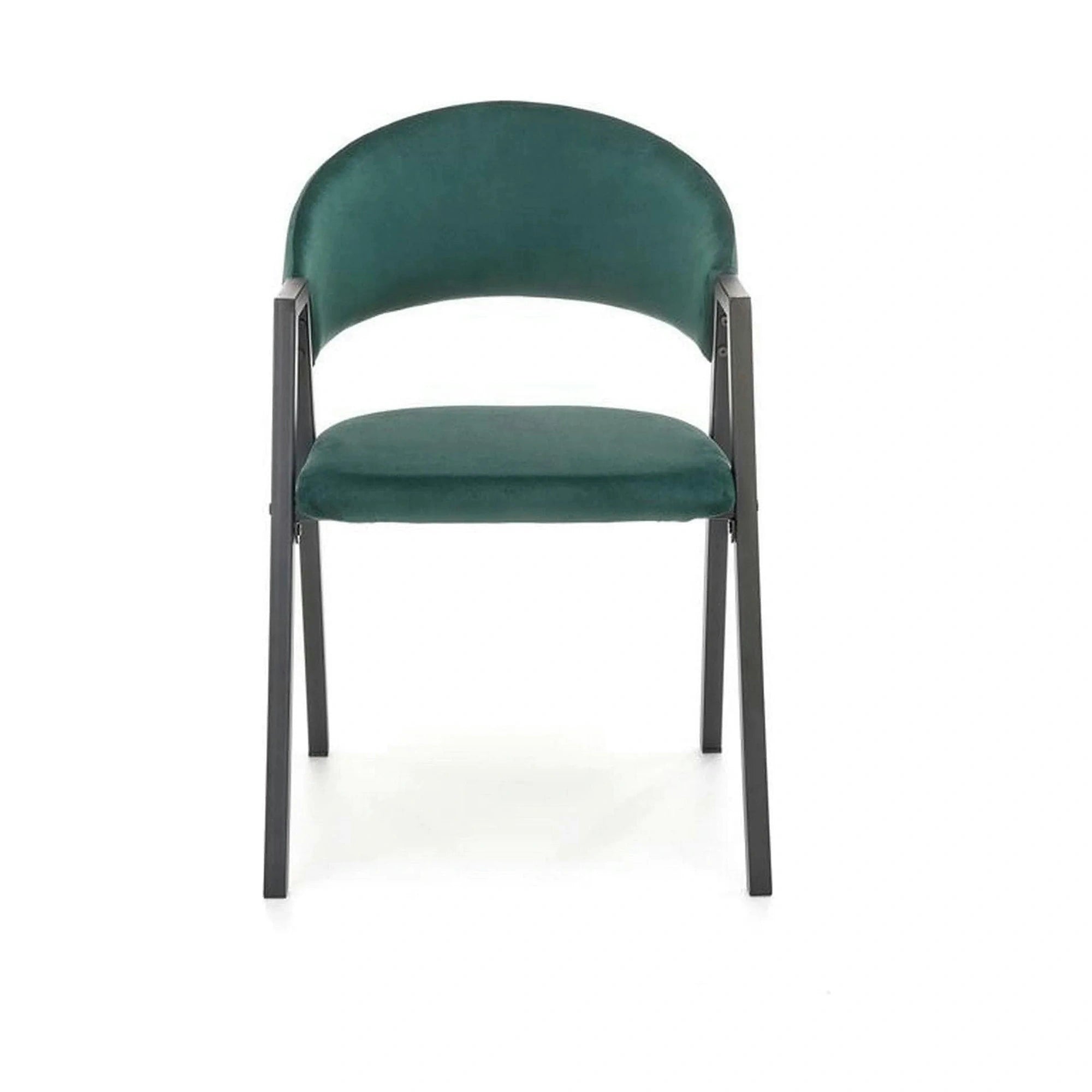 Scaun K473, stofa catifelata verde inchis, 54x58x82 cm